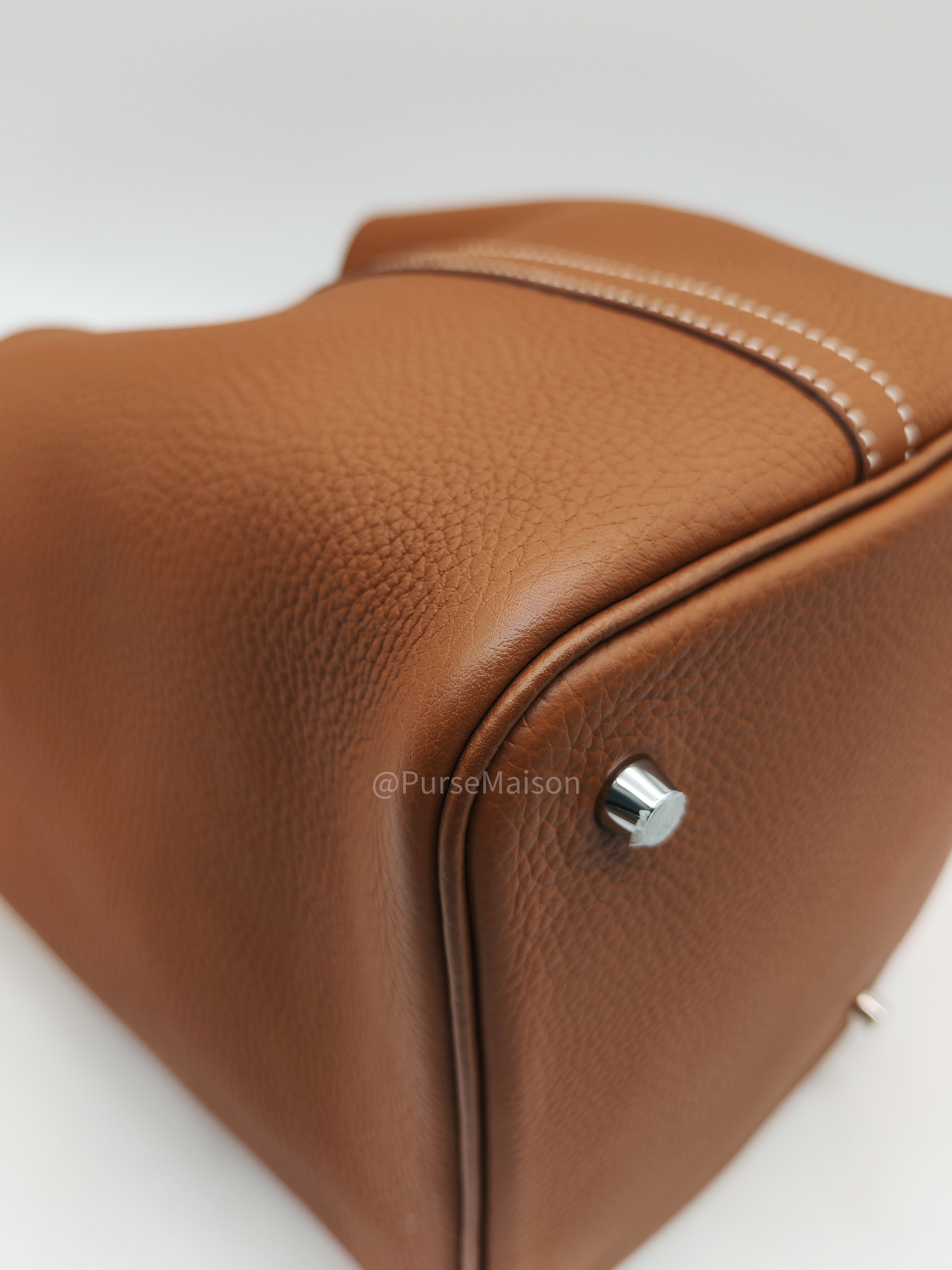 Hermes Picotin 22 in Gold Taurillion Maurice Leather Palladium Hardware Stamp U(2022)