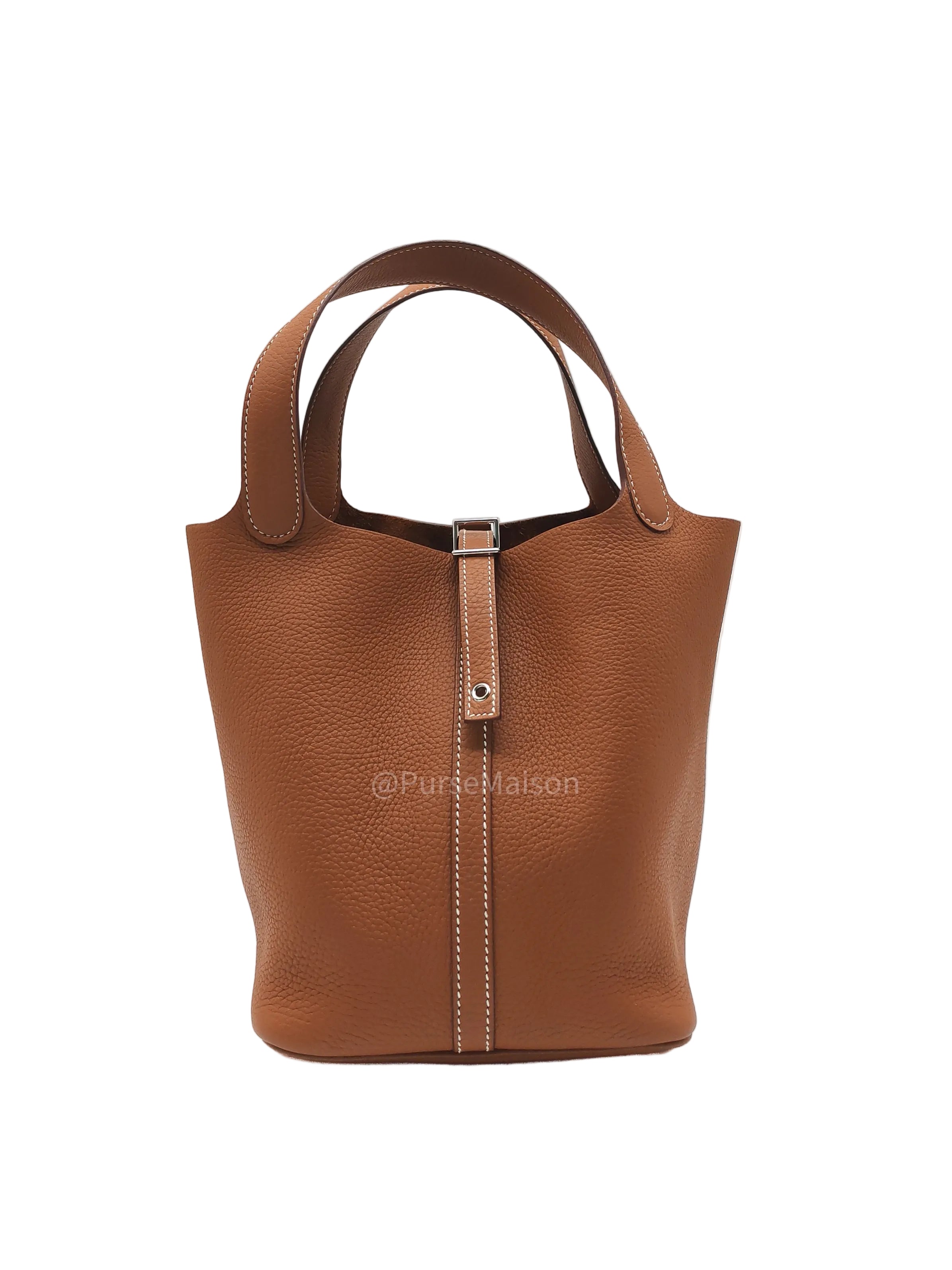 Hermes Picotin 22 in Gold Taurillion Maurice Leather Palladium Hardware Stamp U(2022)