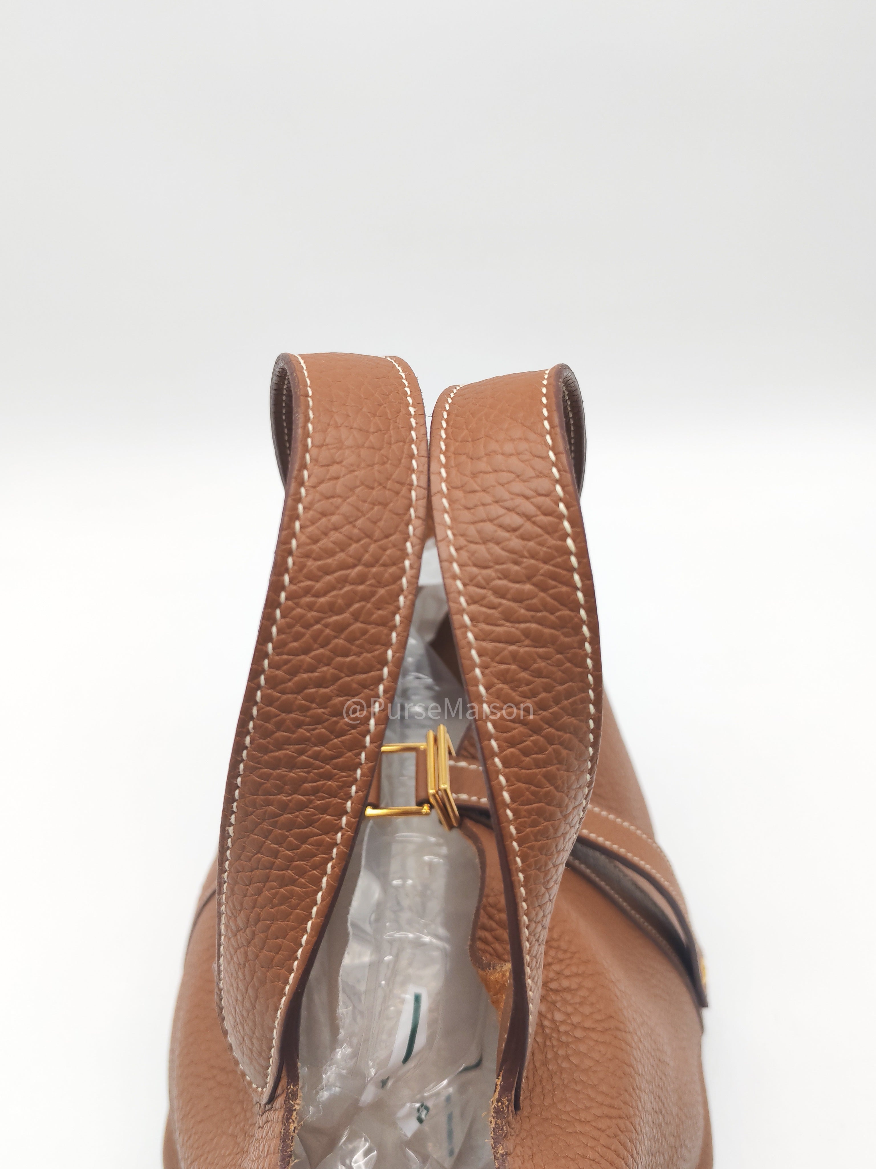 Hermes Picotin Lock 18 in Gold Clemence Leather and Gold Hardware Stamp Z(2021)
