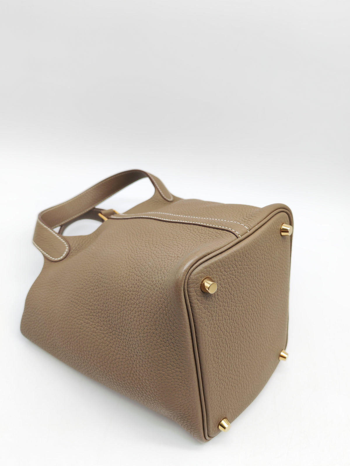 Hermes Picotin Lock 18 in Etoupe Taurillon Clemence Leather Gold Hardware Stamp U (2022)