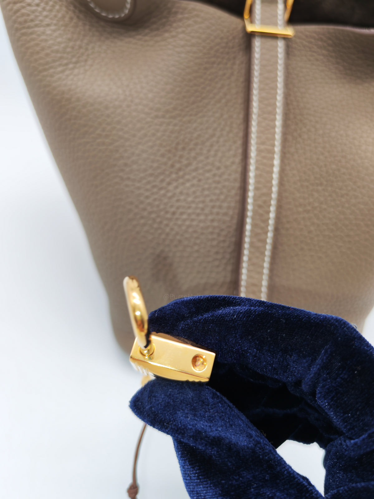 Hermes Picotin Lock 18 in Etoupe Taurillon Clemence Leather Gold Hardware Stamp U (2022)