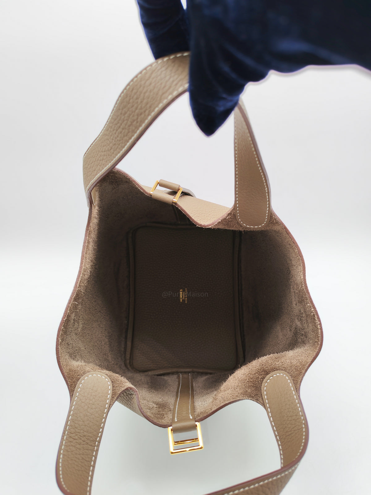 Hermes Picotin Lock 18 in Etoupe Taurillon Clemence Leather Gold Hardware Stamp U (2022)