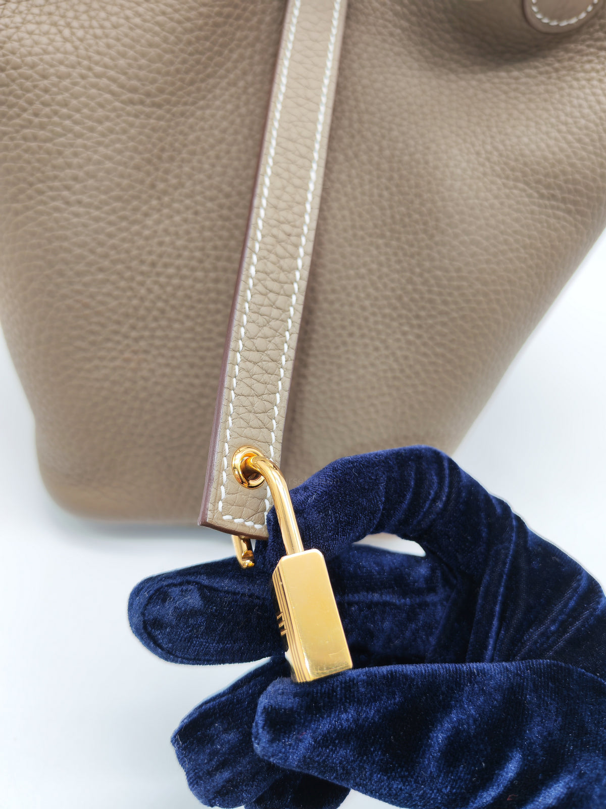 Hermes Picotin Lock 18 in Etoupe Taurillon Clemence Leather Gold Hardware Stamp U (2022)