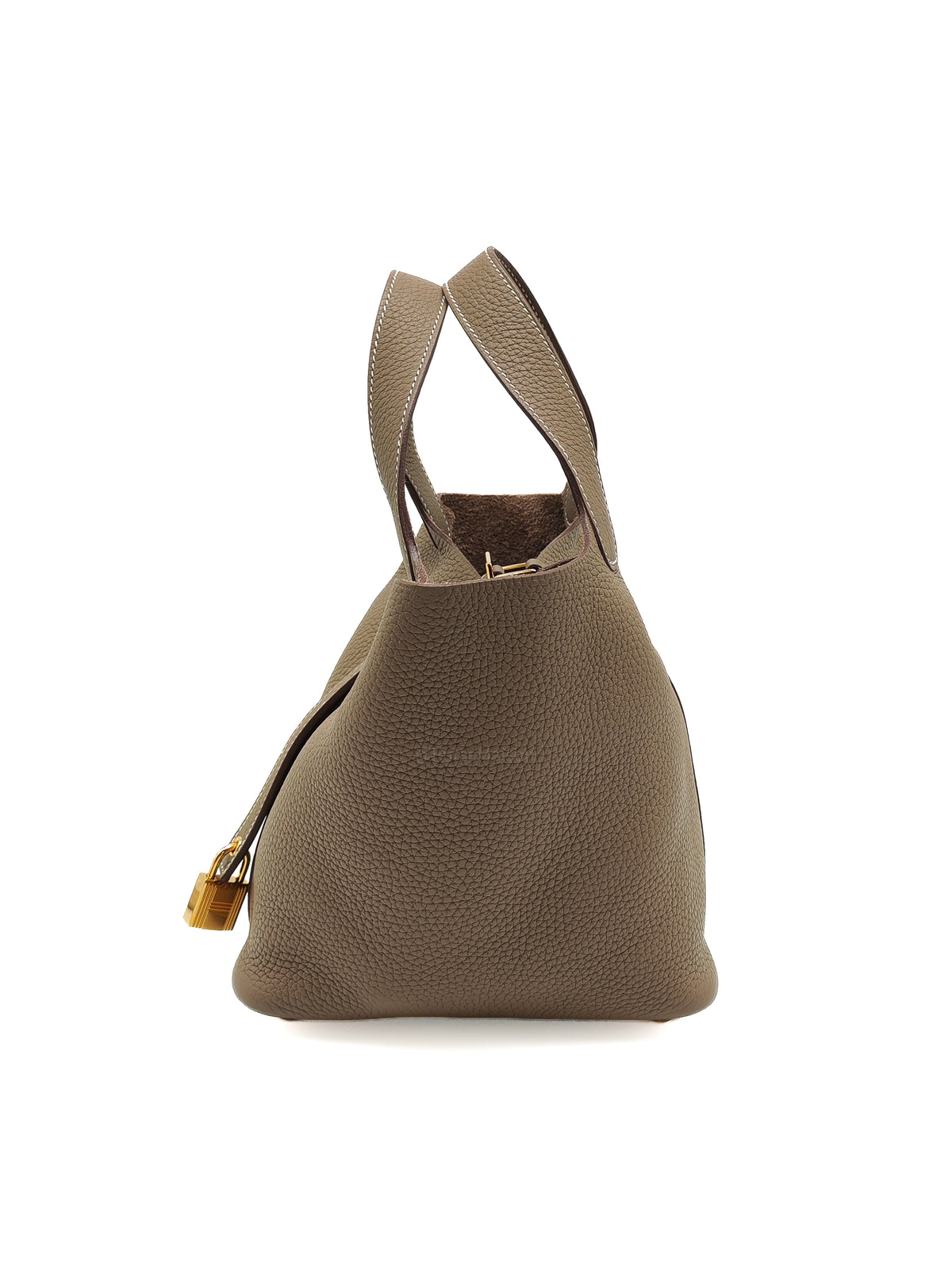 Hermes Picotin Lock 18 in Etoupe Taurillon Clemence Leather Gold Hardware Stamp U (2022)