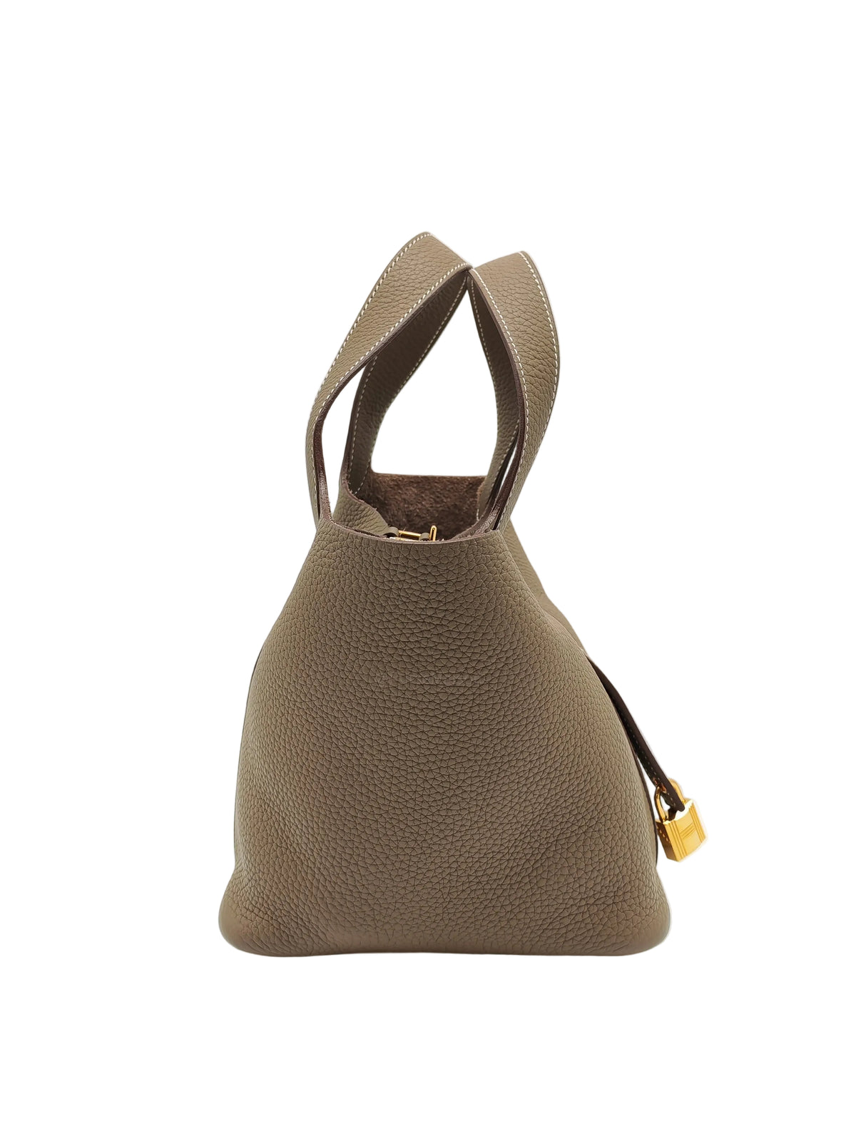 Hermes Picotin Lock 18 in Etoupe Taurillon Clemence Leather Gold Hardware Stamp U (2022)