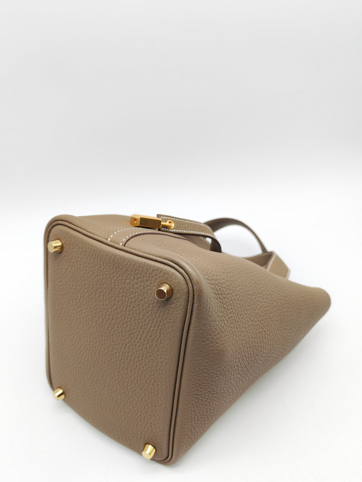 Hermes Picotin Lock 18 in Etoupe Taurillon Clemence Leather Gold Hardware Stamp U (2022)
