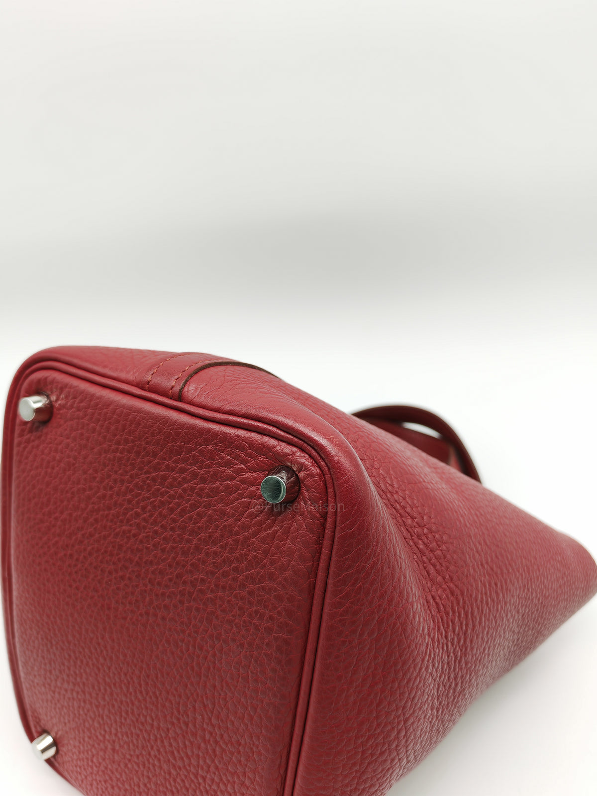 Hermes Picotin Lock 18 in Rouge H Taurillon Clemence Leather and Palladium Hardware Stamp Square O (2011)