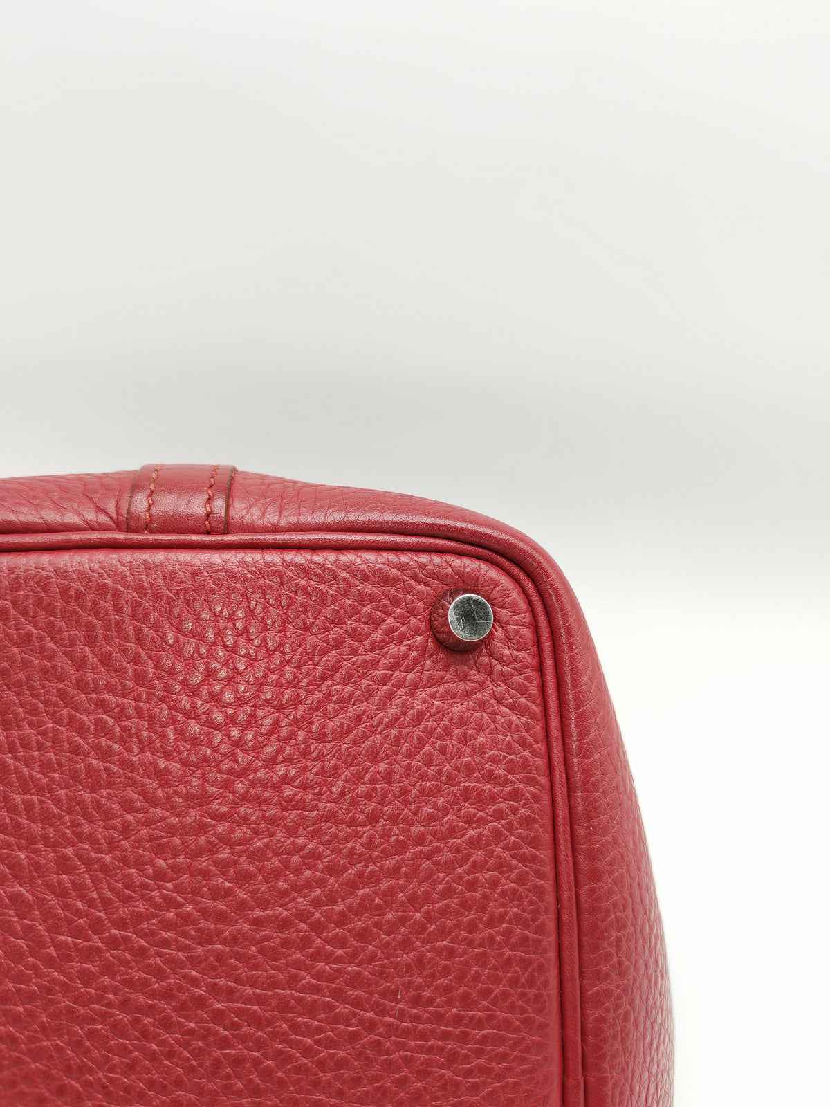 Hermes Picotin Lock 18 in Rouge H Taurillon Clemence Leather and Palladium Hardware Stamp Square O (2011)