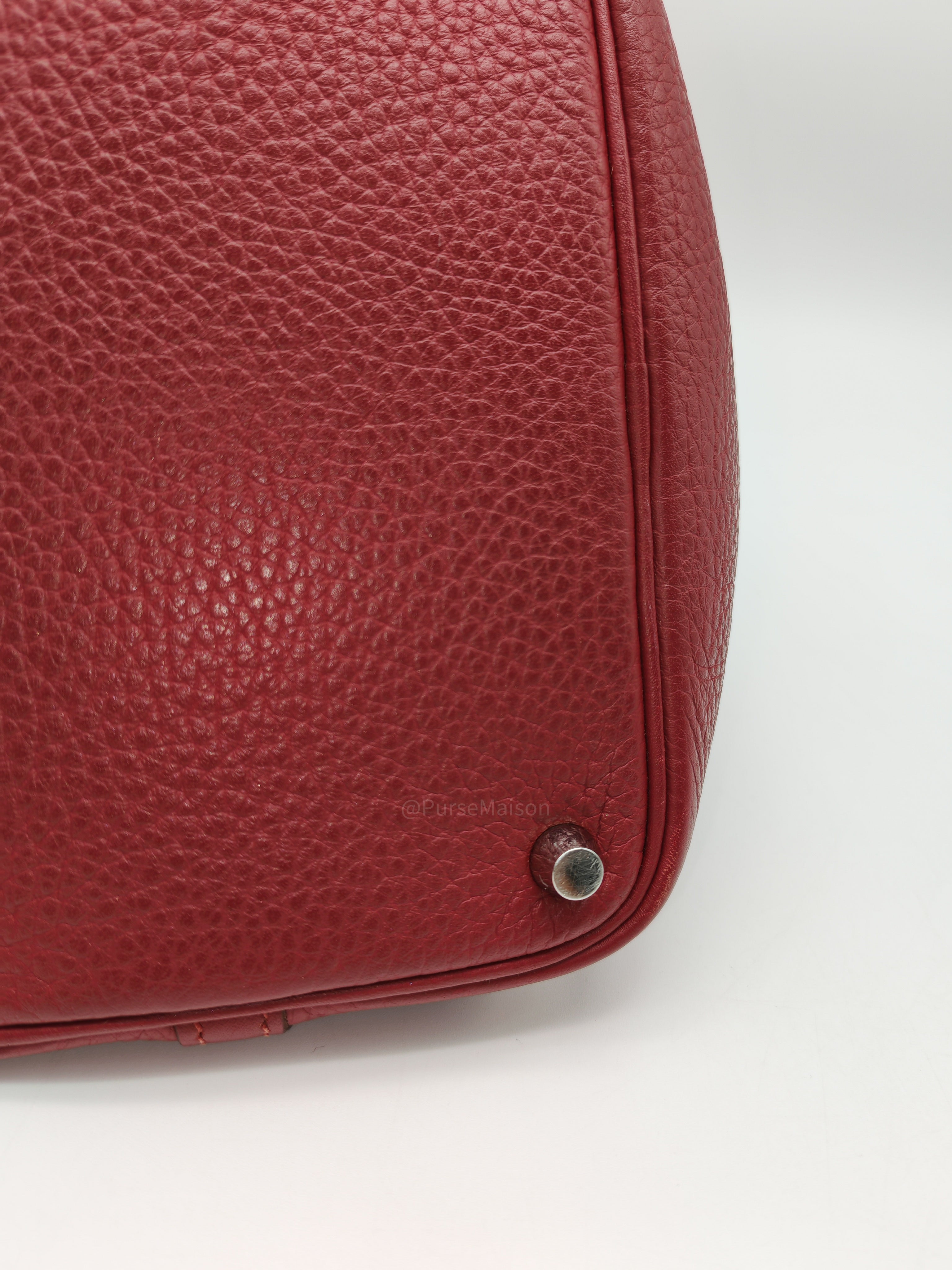 Hermes Picotin Lock 18 in Rouge H Taurillon Clemence Leather and Palladium Hardware Stamp Square O (2011)