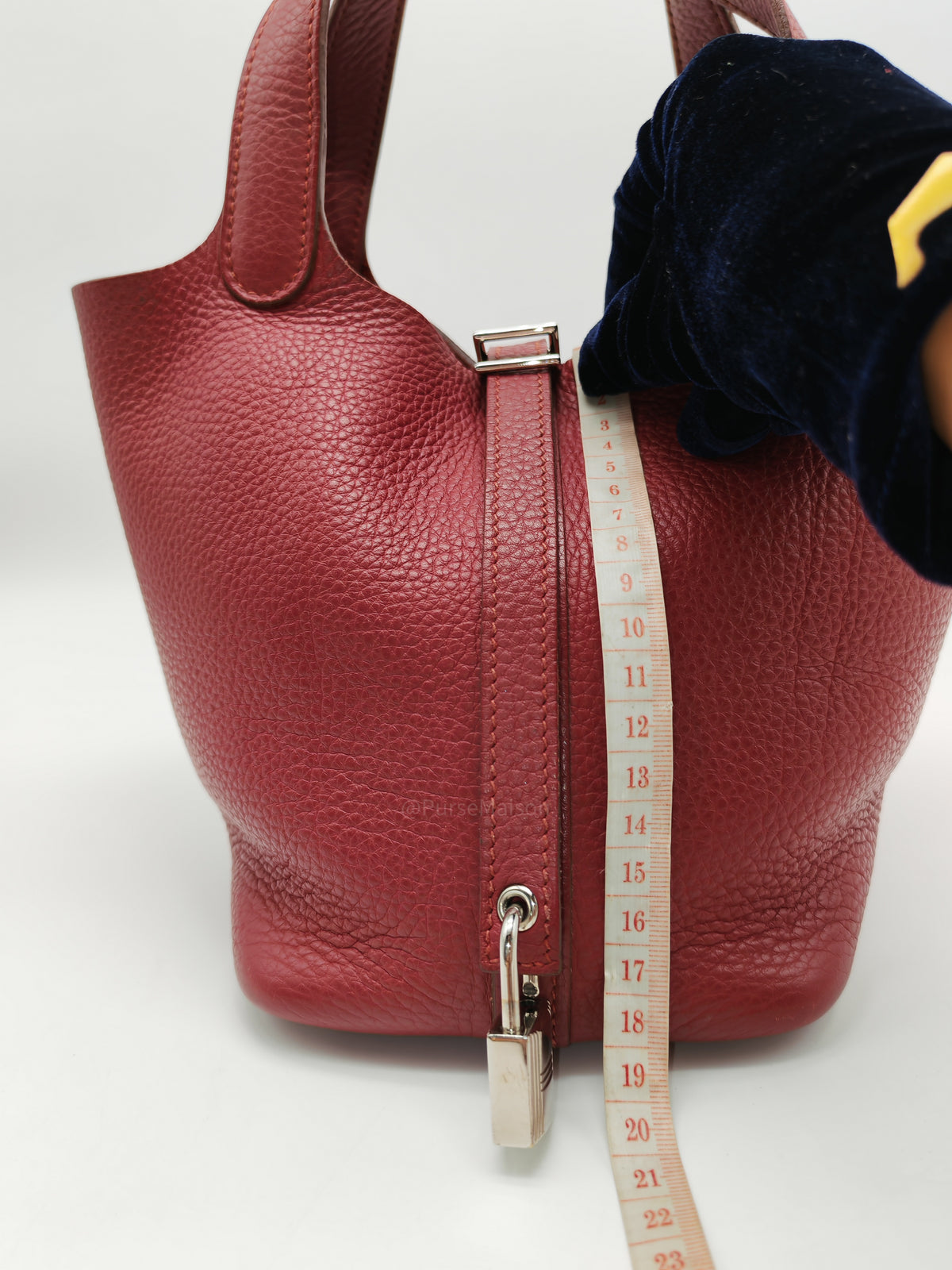 Hermes Picotin Lock 18 in Rouge H Taurillon Clemence Leather and Palladium Hardware Stamp Square O (2011)