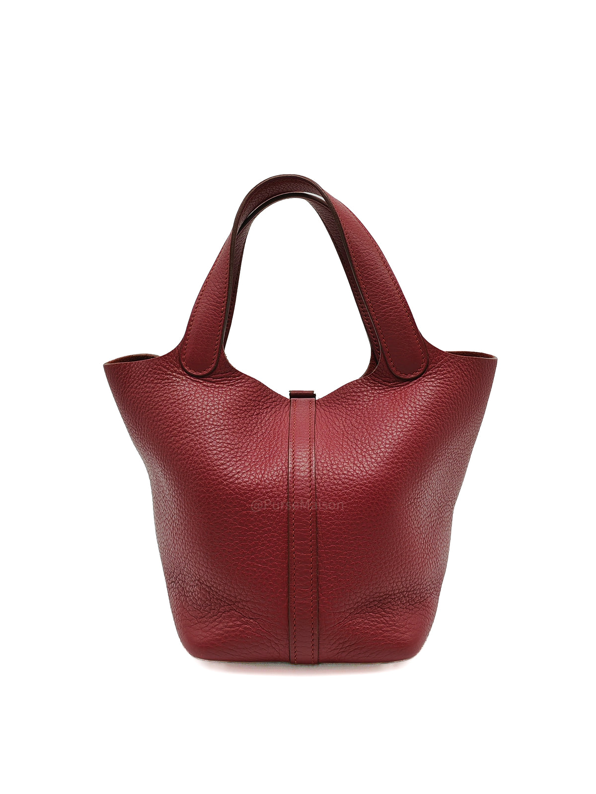 Hermes Picotin Lock 18 in Rouge H Taurillon Clemence Leather and Palladium Hardware Stamp Square O (2011)
