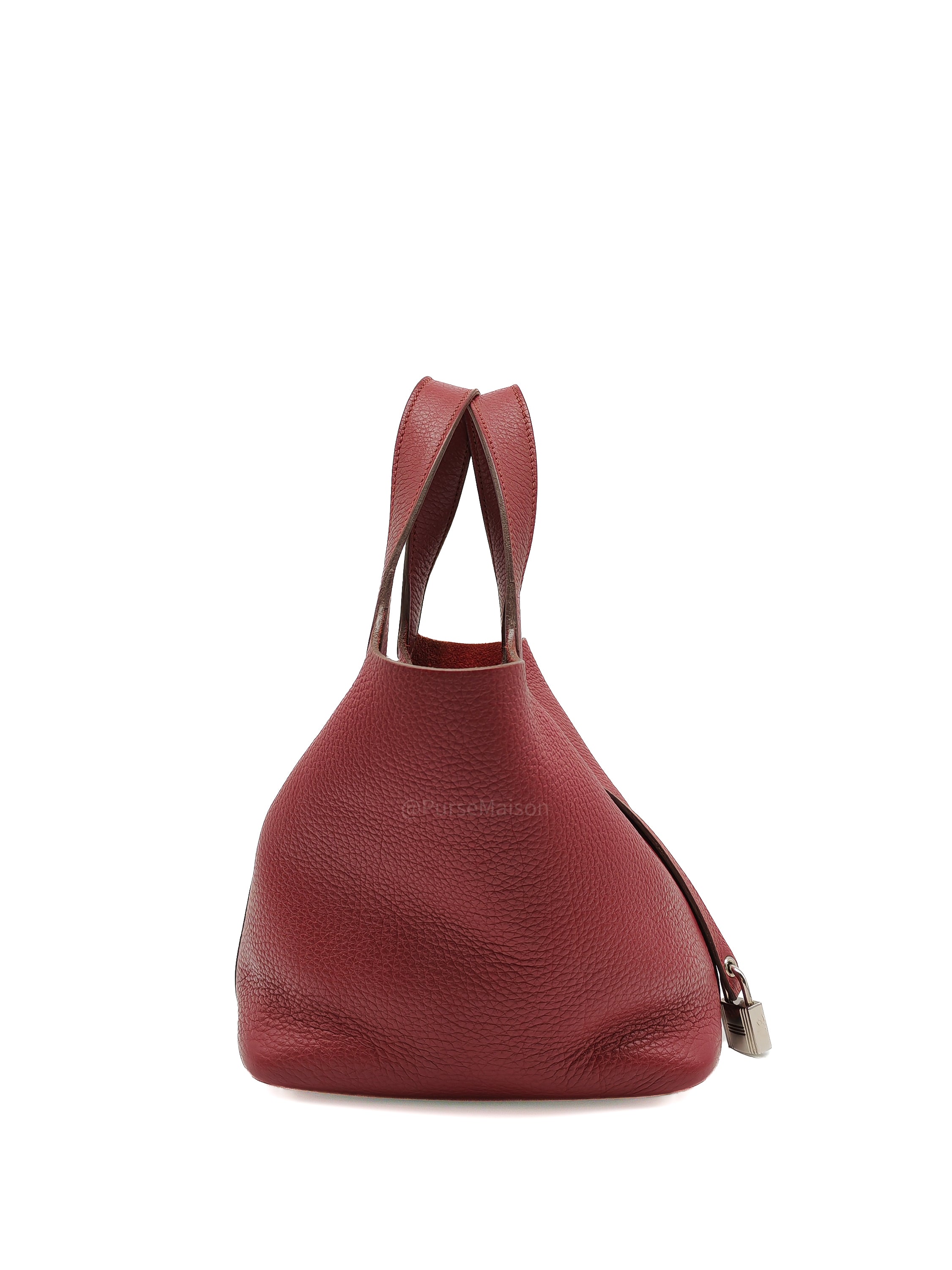 Hermes Picotin Lock 18 in Rouge H Taurillon Clemence Leather and Palladium Hardware Stamp Square O (2011)