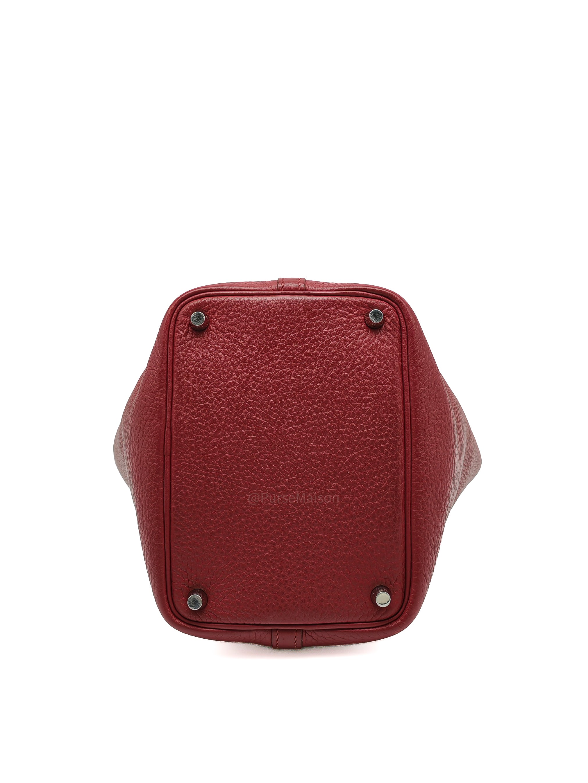 Hermes Picotin Lock 18 in Rouge H Taurillon Clemence Leather and Palladium Hardware Stamp Square O (2011)