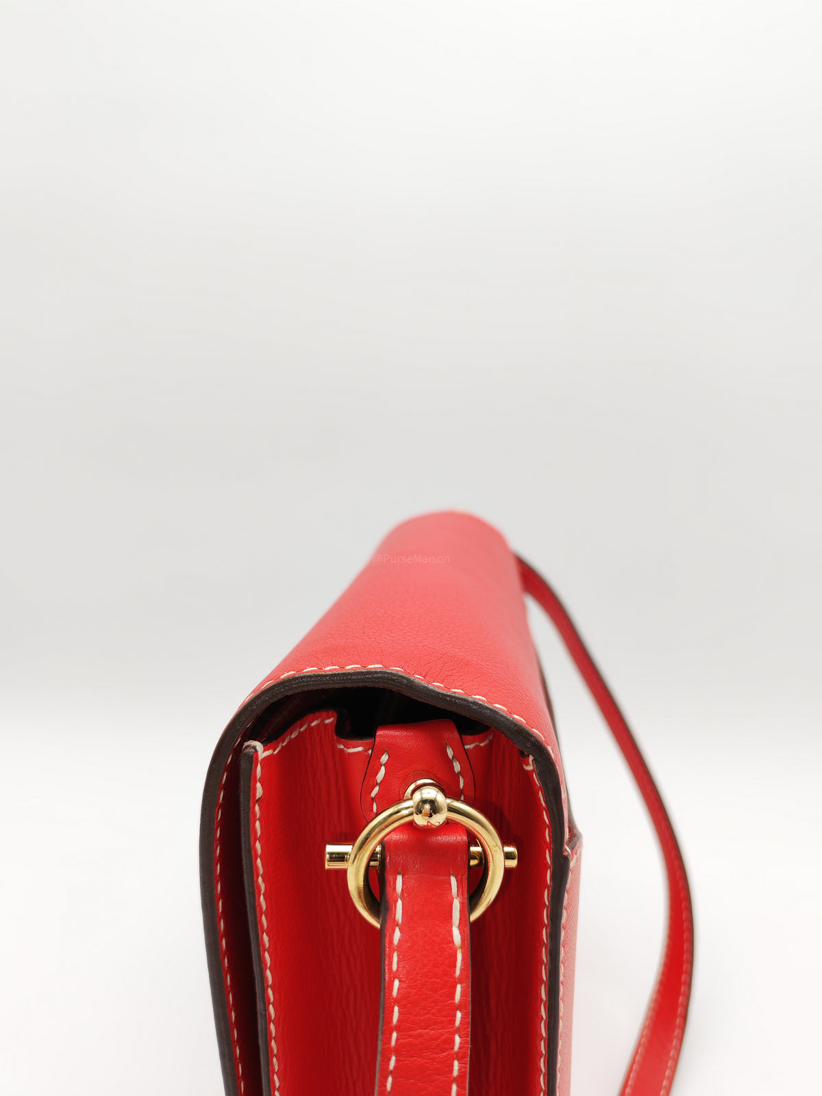 Hermes Roulis 23 in Geranium Evercolor Leather and Gold Hardware Stamp D (2019)