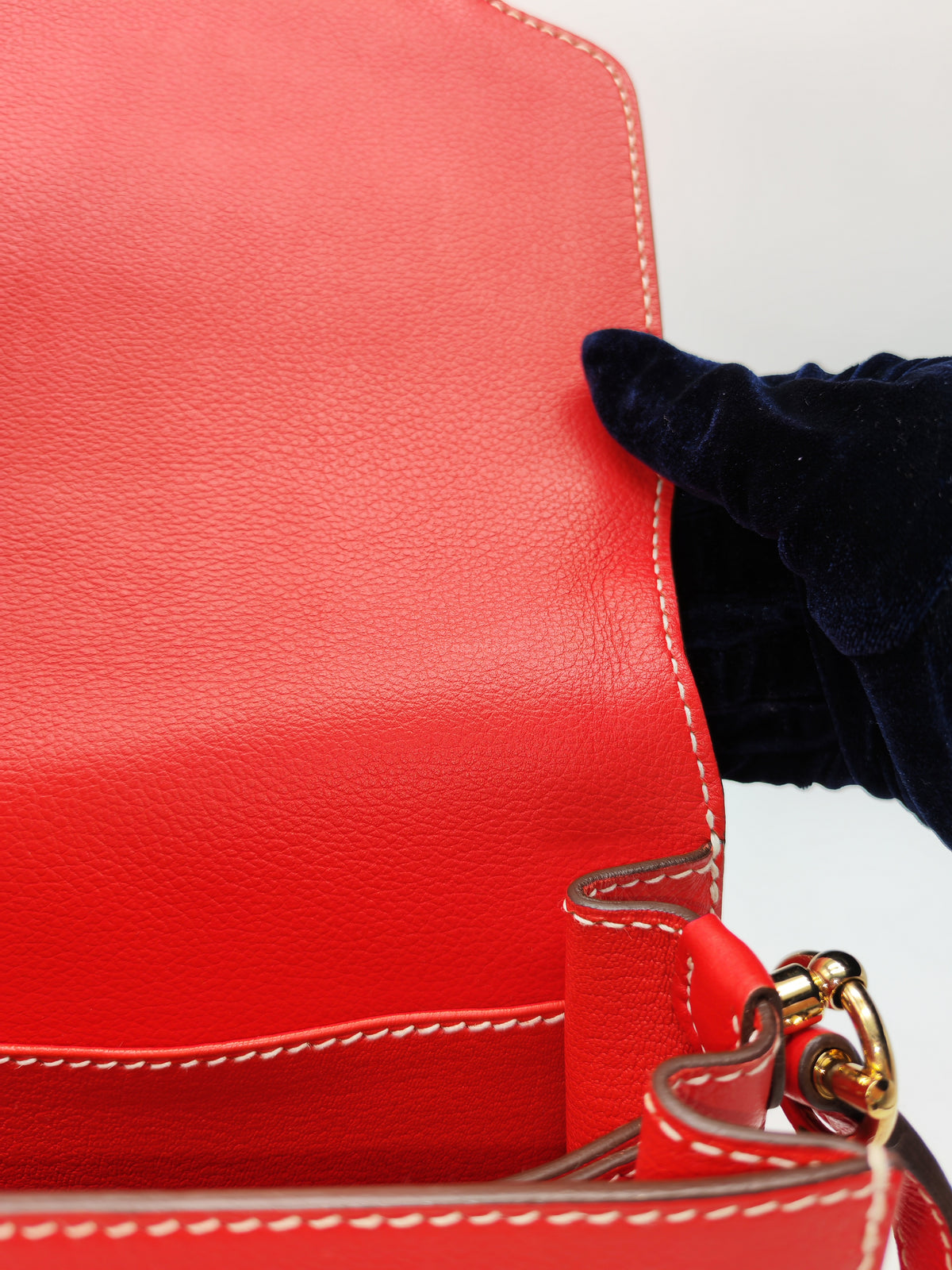Hermes Roulis 23 in Geranium Evercolor Leather and Gold Hardware Stamp D (2019)