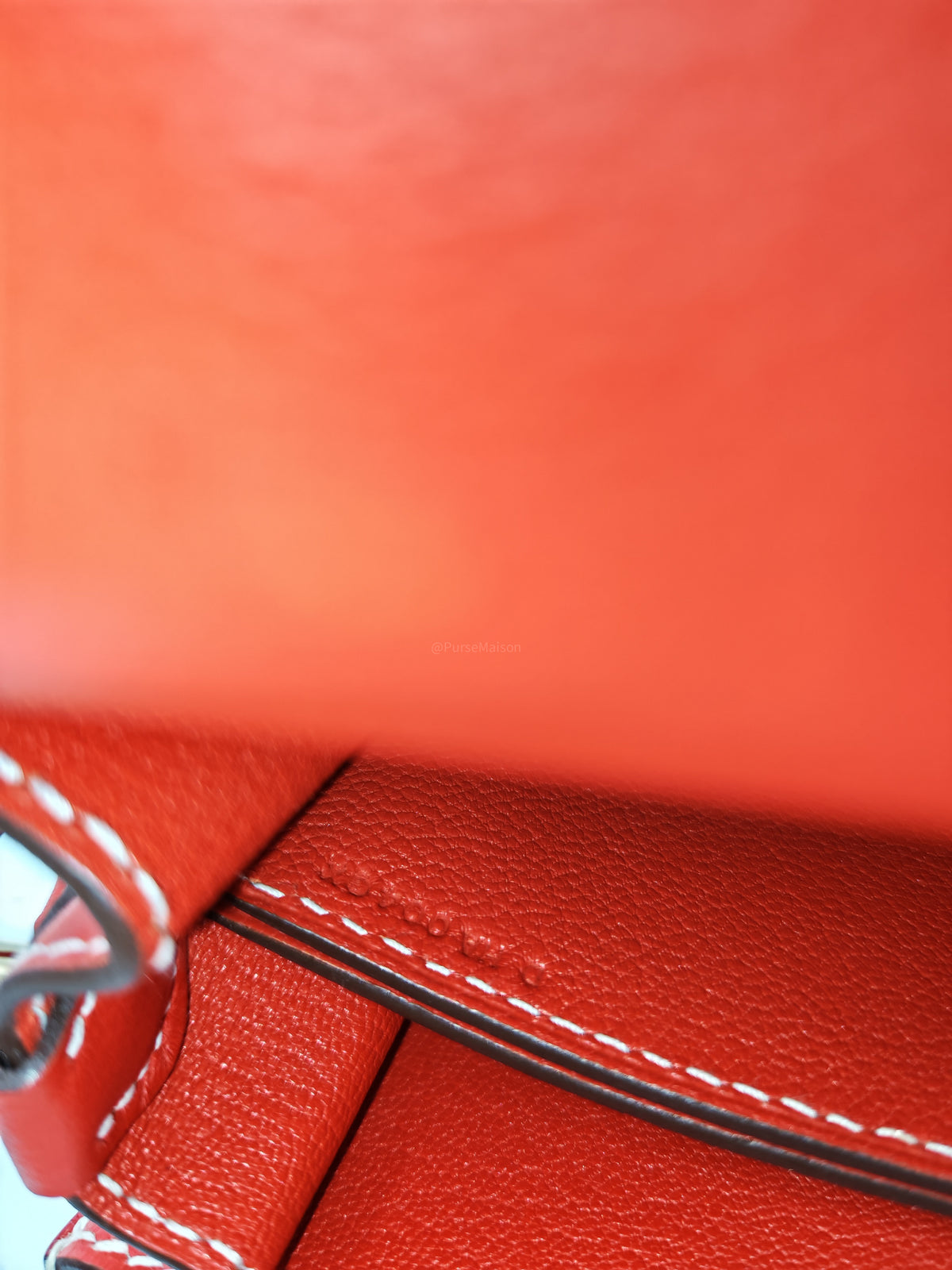 Hermes Roulis 23 in Geranium Evercolor Leather and Gold Hardware Stamp D (2019)
