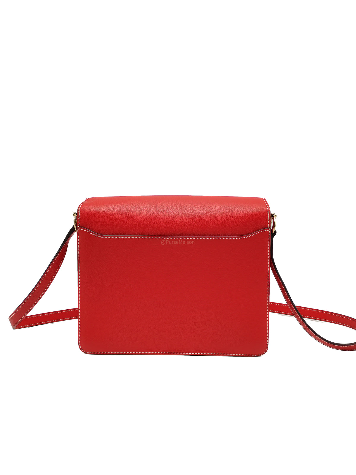 Hermes Roulis 23 in Geranium Evercolor Leather and Gold Hardware Stamp D (2019)