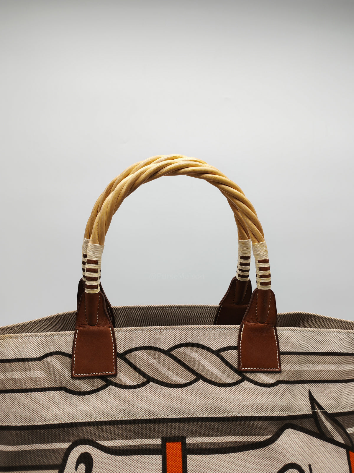 Hermès 31 Ecru Fauves Handbag Tote Bag in Light Beige Multicolor Toile H Canvas Stamp Square O (2011))