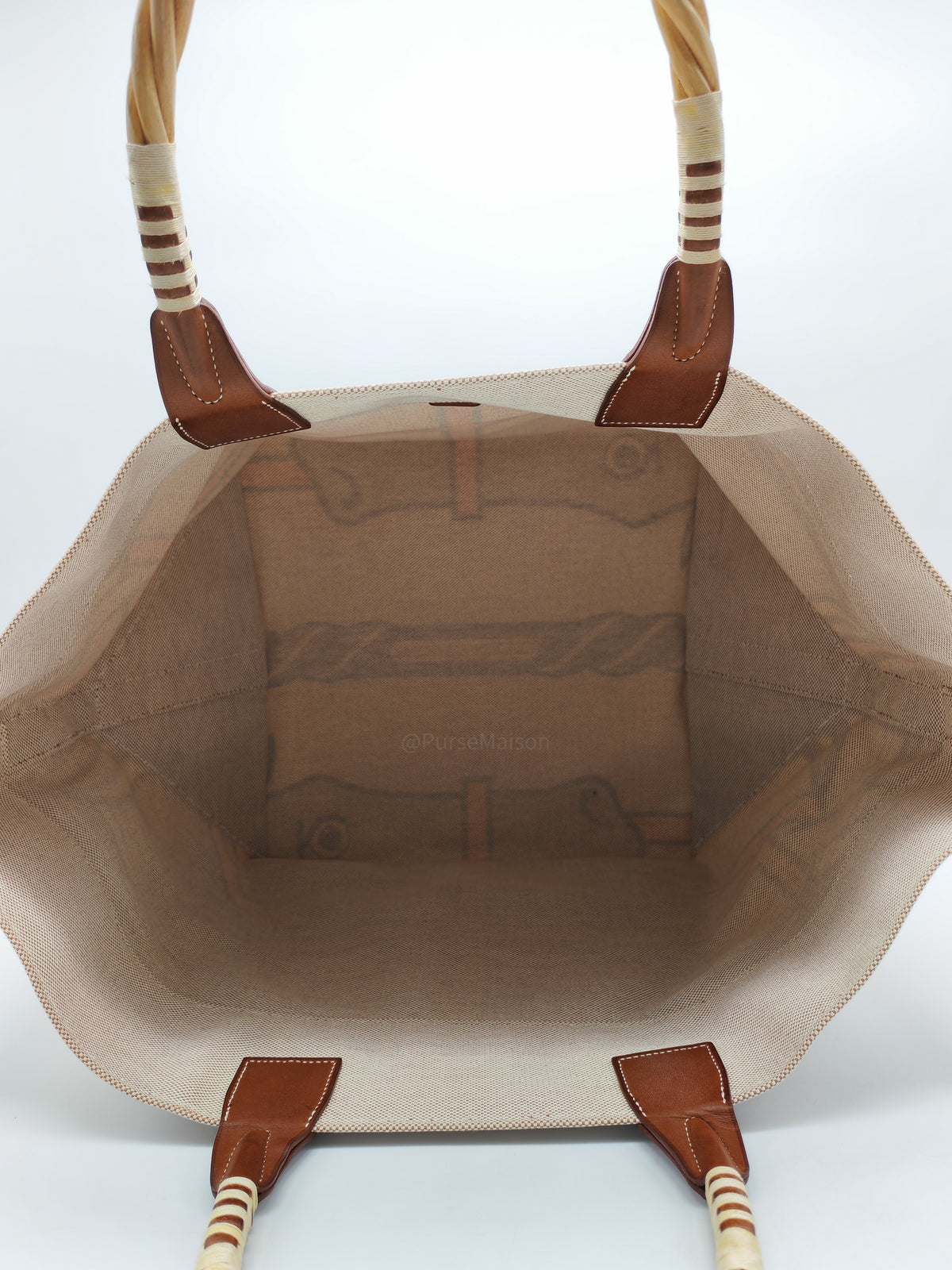 Hermès 31 Ecru Fauves Handbag Tote Bag in Light Beige Multicolor Toile H Canvas Stamp Square O (2011))