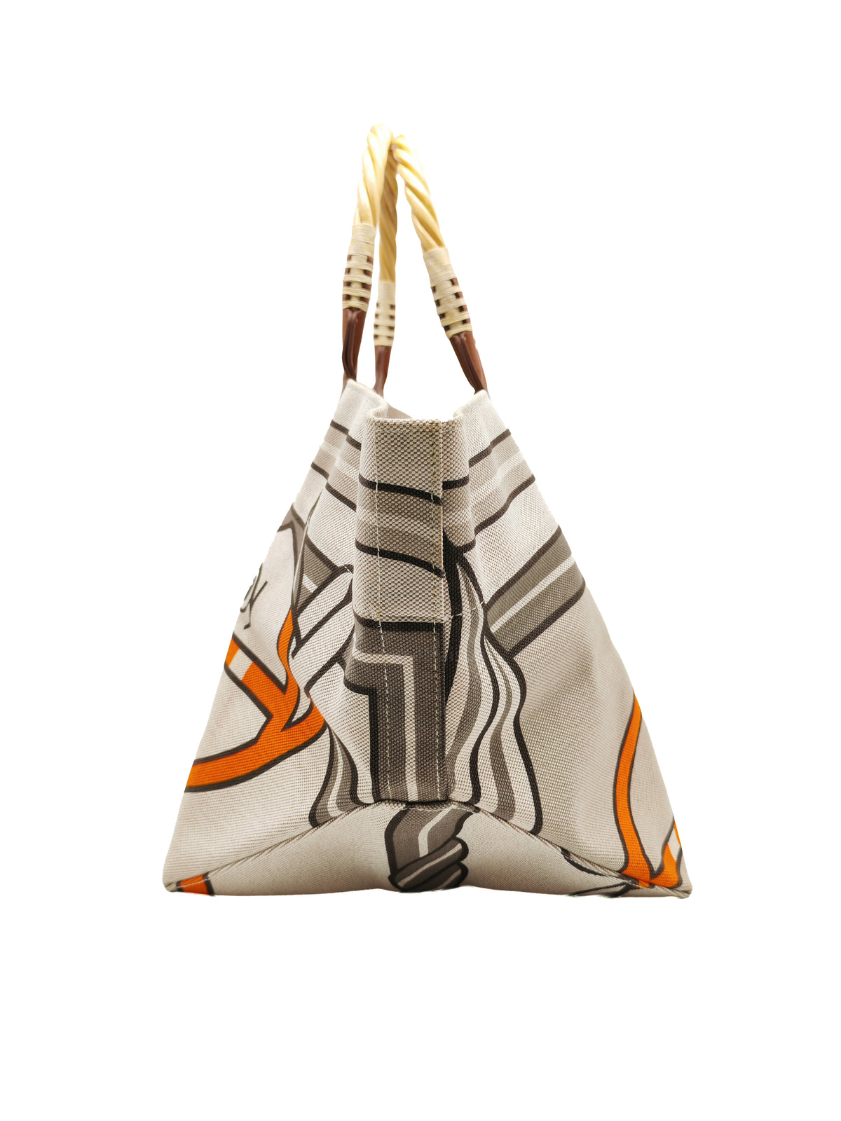 Hermès 31 Ecru Fauves Handbag Tote Bag in Light Beige Multicolor Toile H Canvas Stamp Square O (2011))