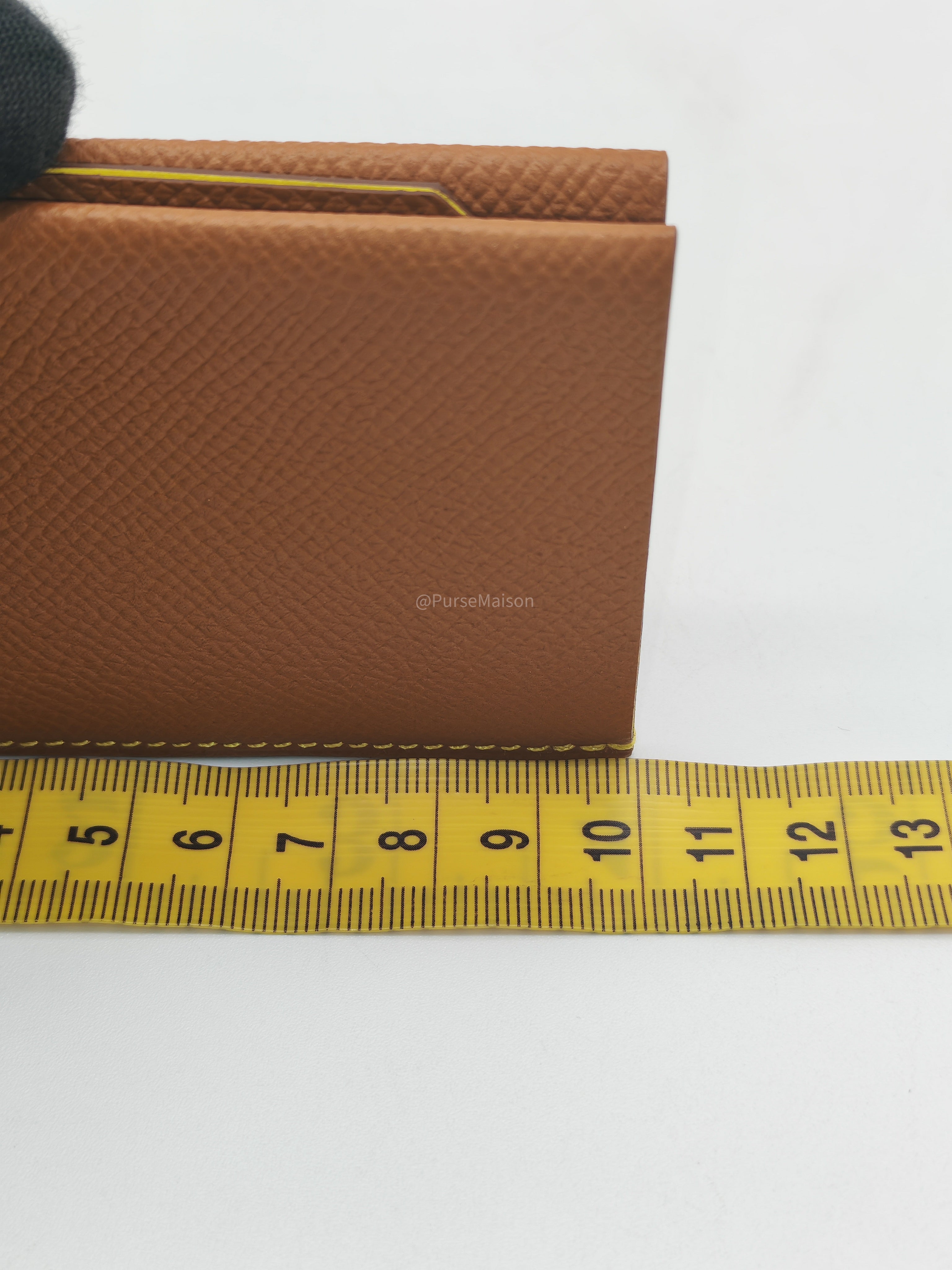 Hermes H Sellier Card Holder in Gold Epsom Leather Stamp W (2024)