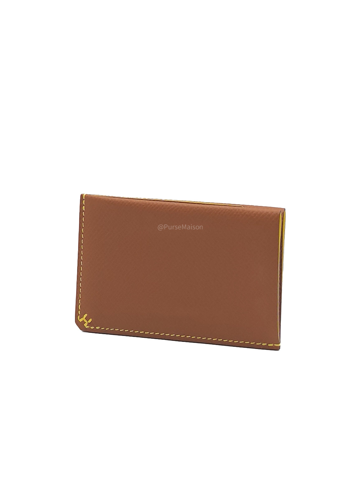 Hermes H Sellier Card Holder in Gold Epsom Leather Stamp W (2024)