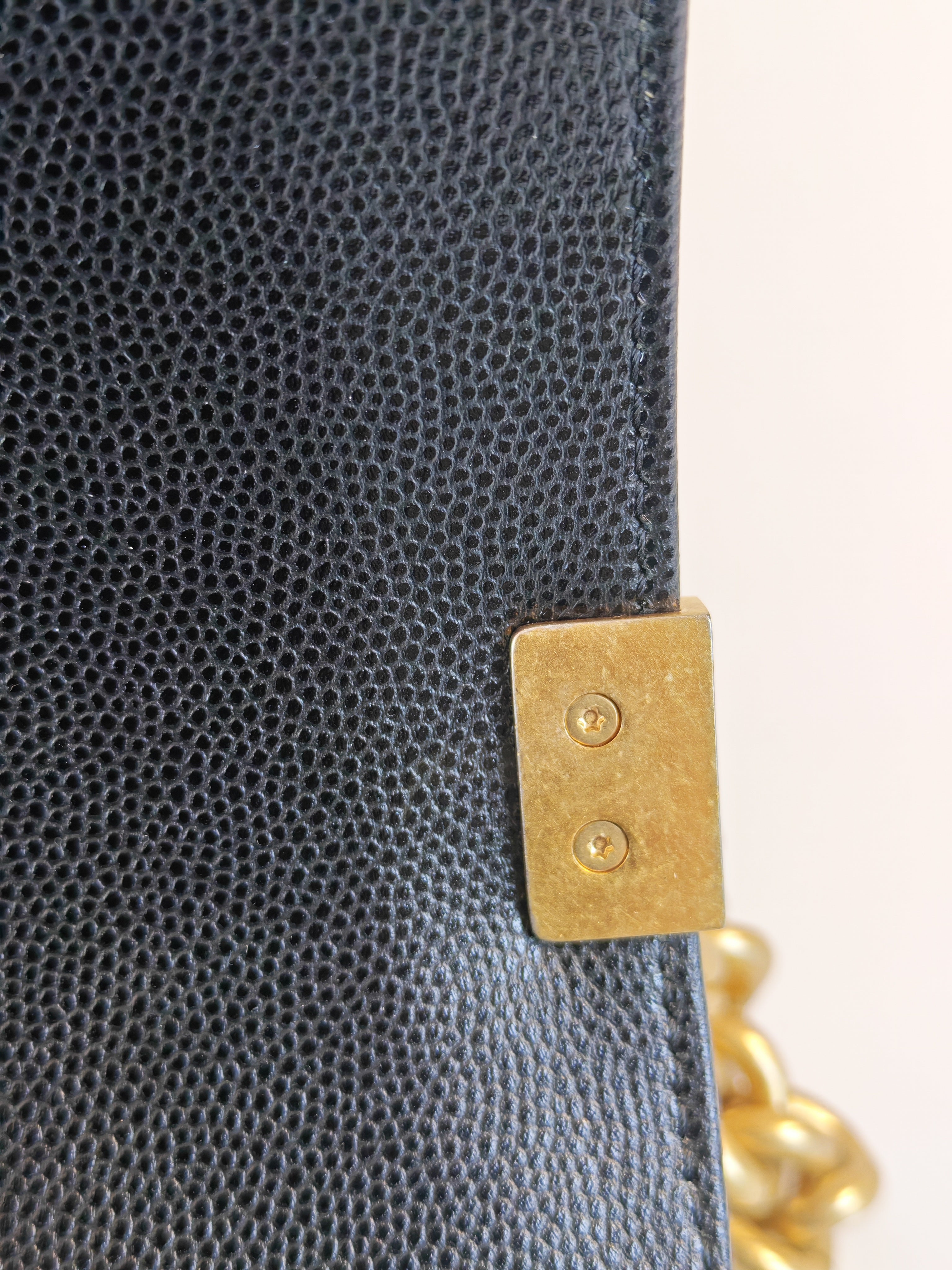 Boy Old Medium in Black Caviar Leather and Aged Gold Hardware Series 28