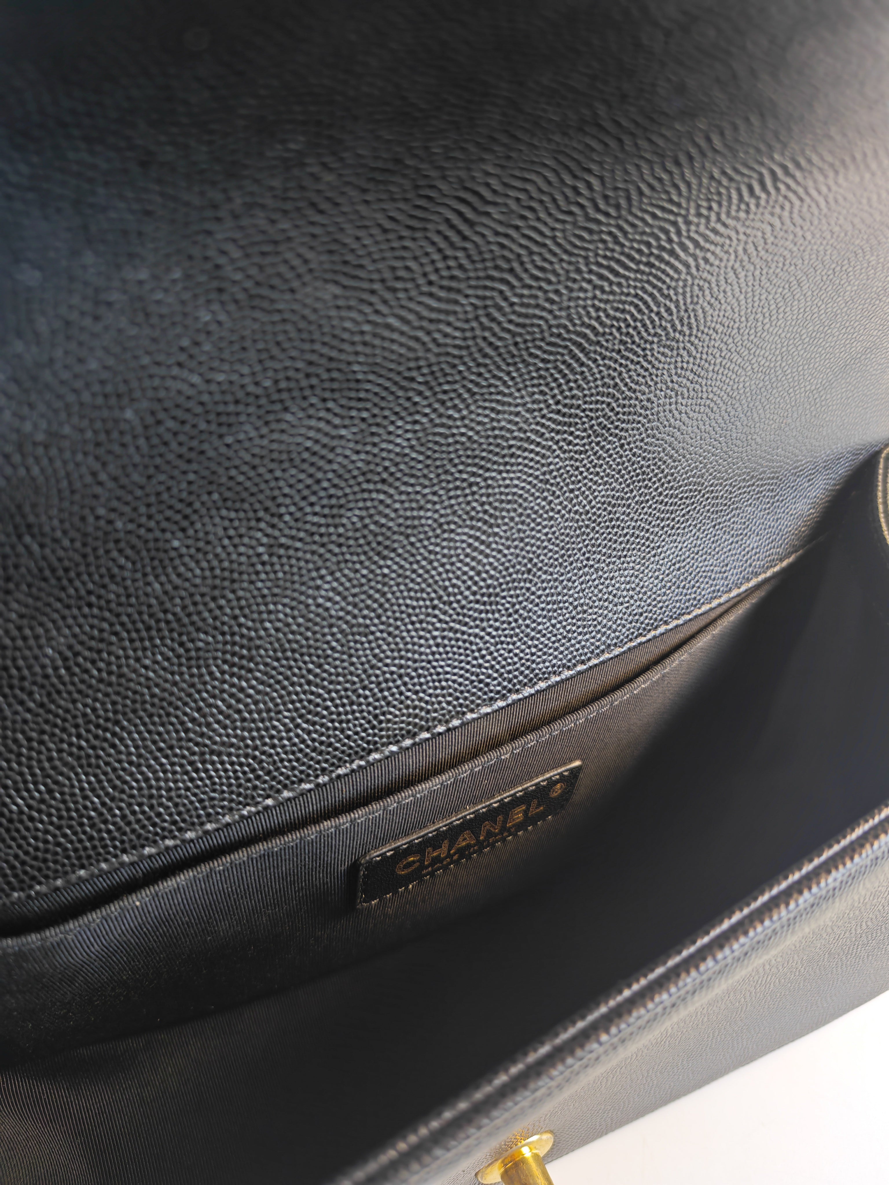 Boy Old Medium in Black Caviar Leather and Aged Gold Hardware Series 28