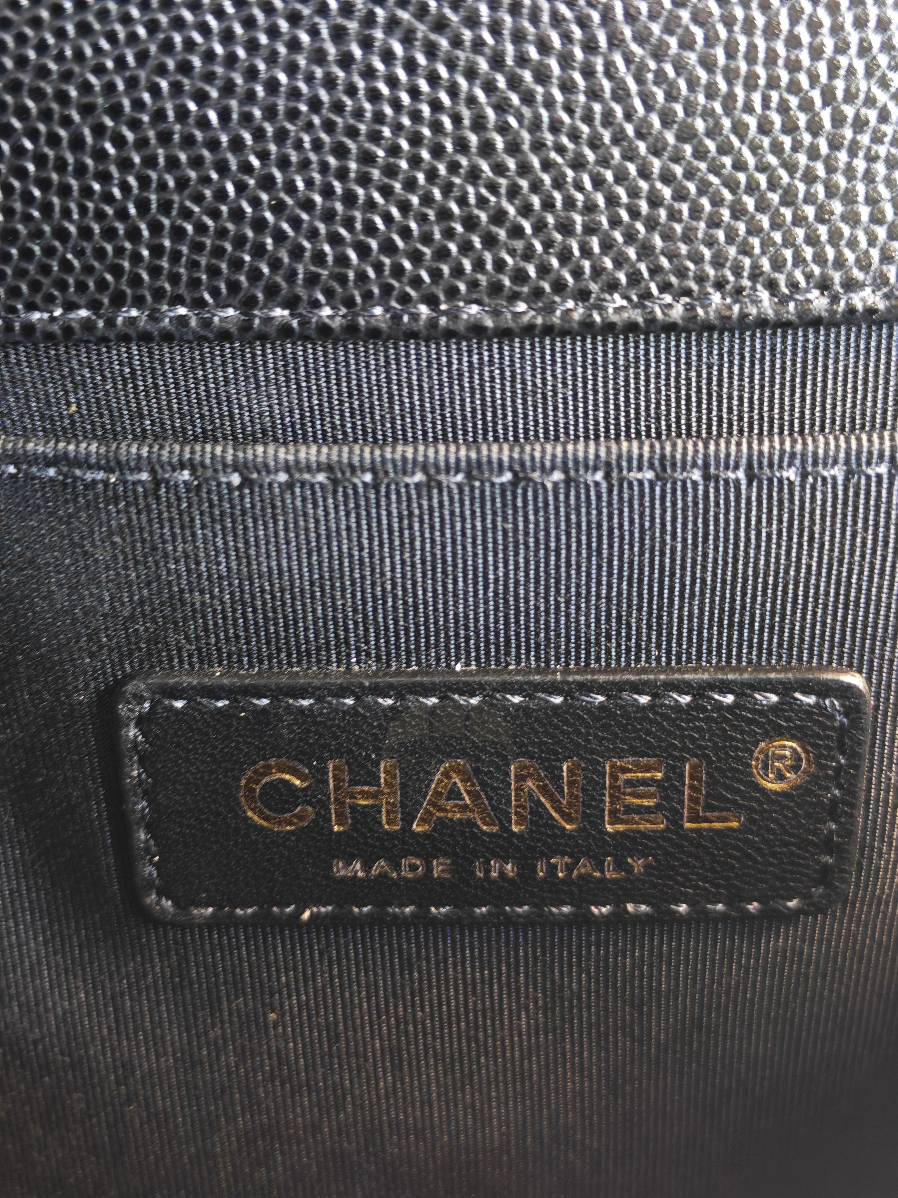 Boy Old Medium in Black Caviar Leather and Aged Gold Hardware Series 28