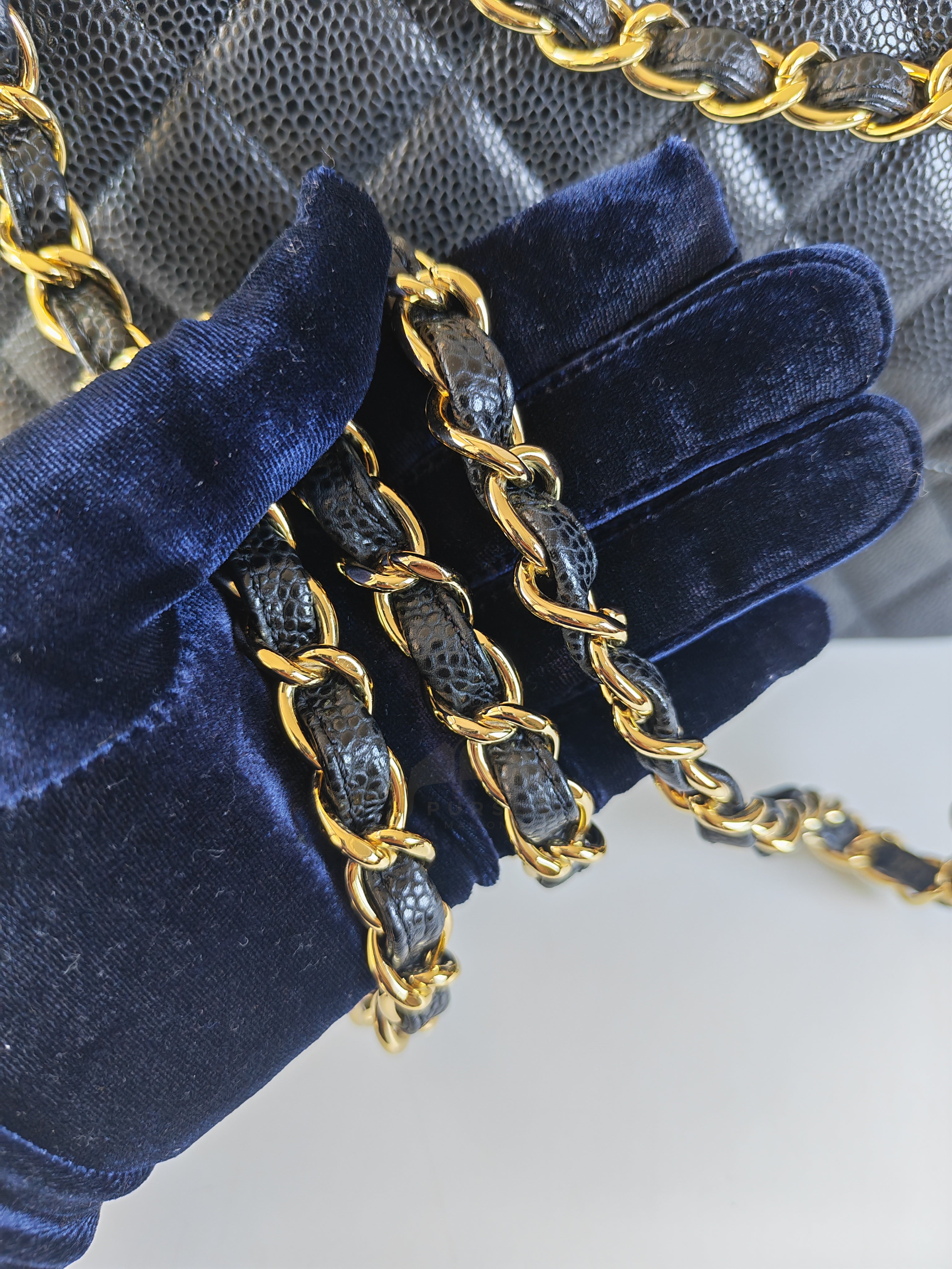 Classic Double Flap Jumbo in Black Caviar Leather Gold Hardware (Series 15)