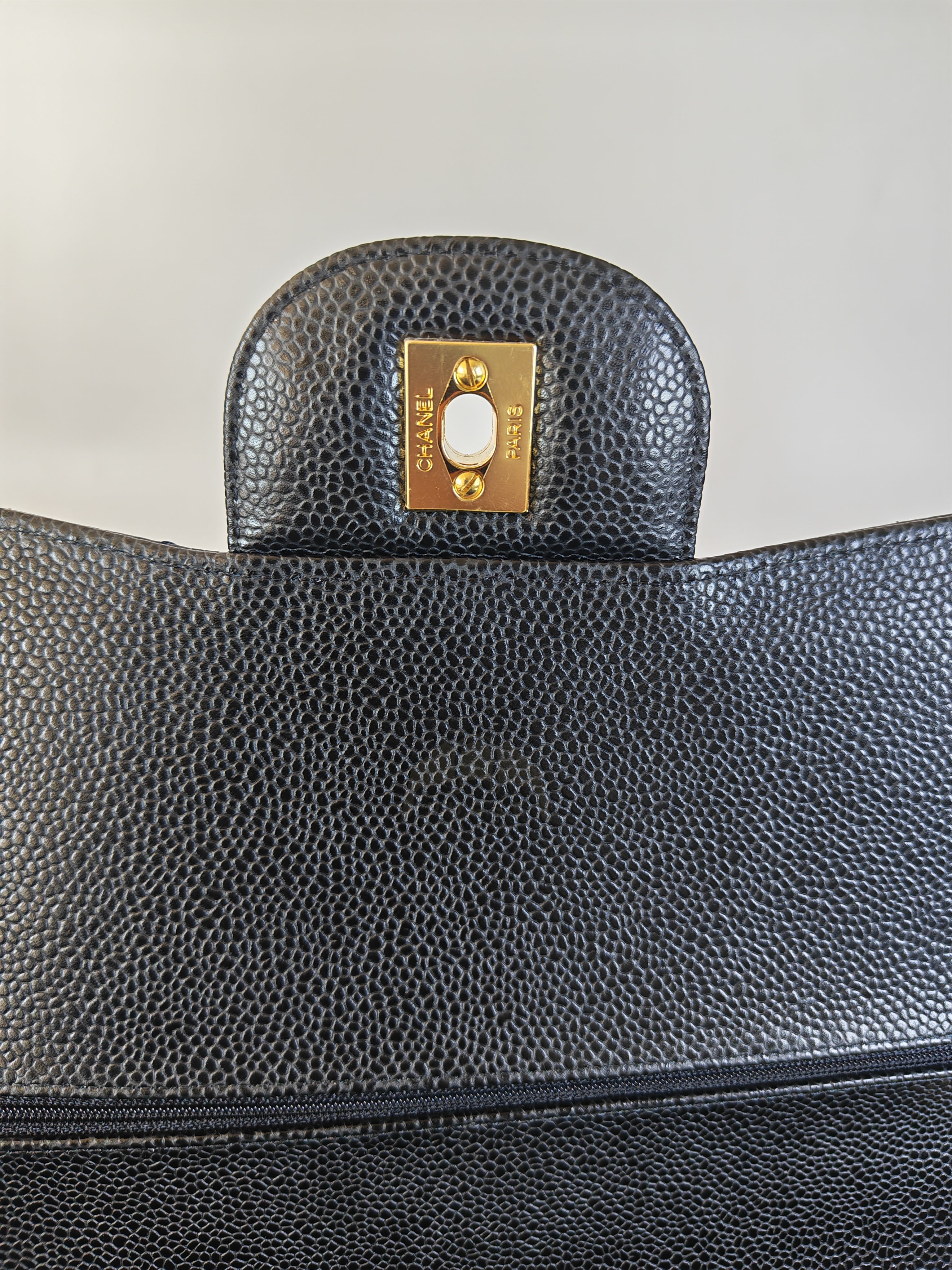 Classic Double Flap Jumbo in Black Caviar Leather Gold Hardware (Series 15)