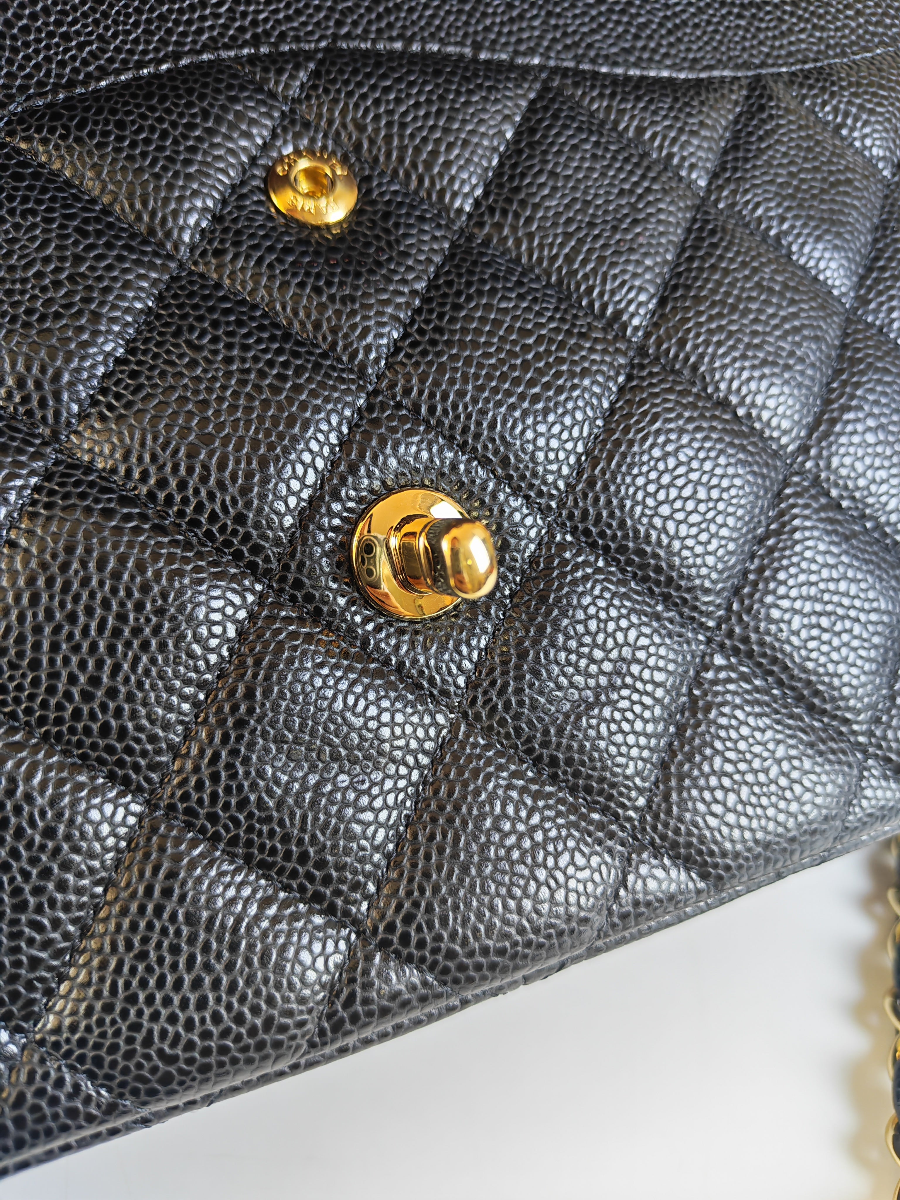 Classic Double Flap Jumbo in Black Caviar Leather Gold Hardware (Series 15)