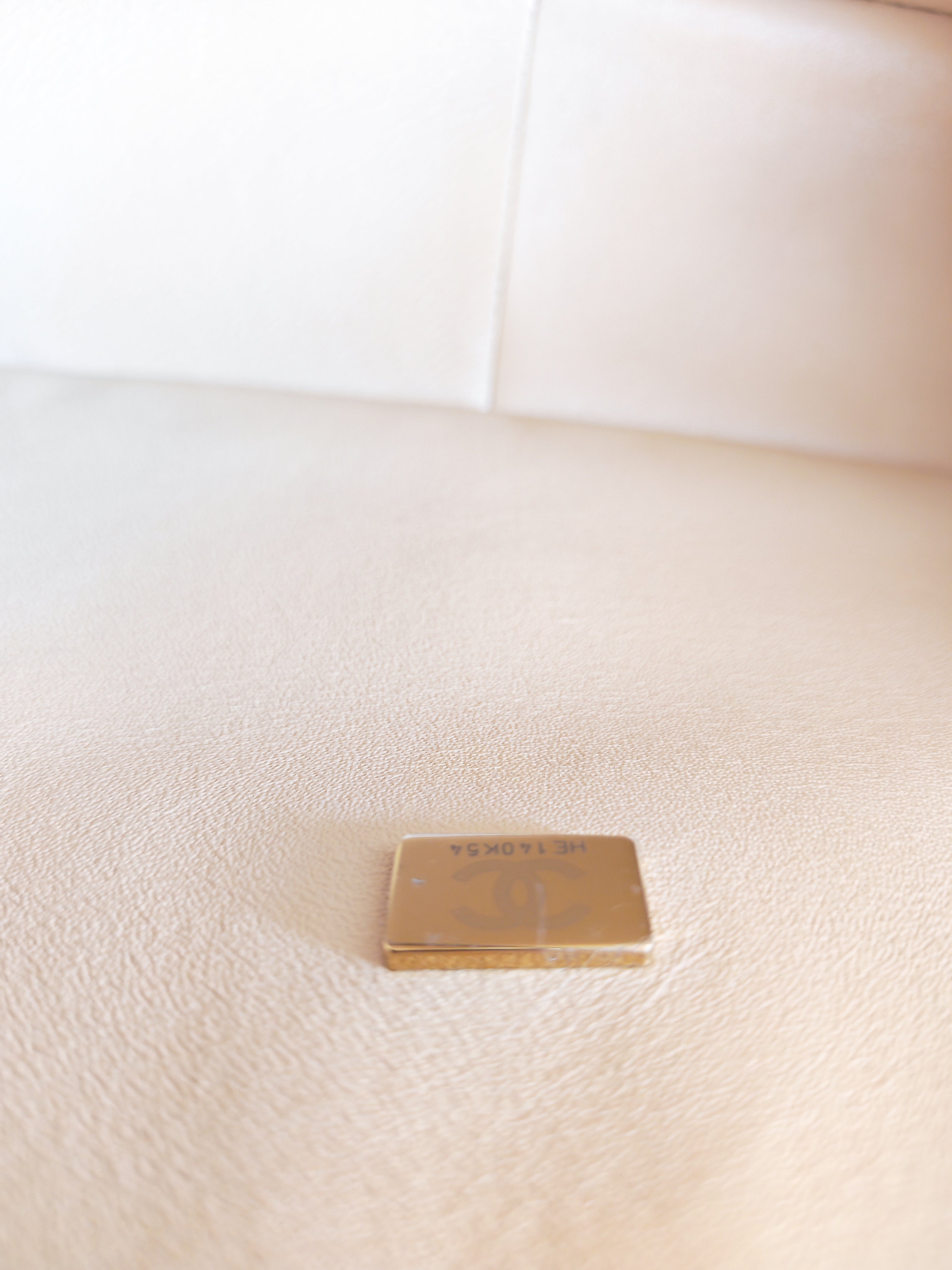 Classic Double Flap Jumbo in Beige Clair Caviar Leather and Gold Hardware (Microchip)