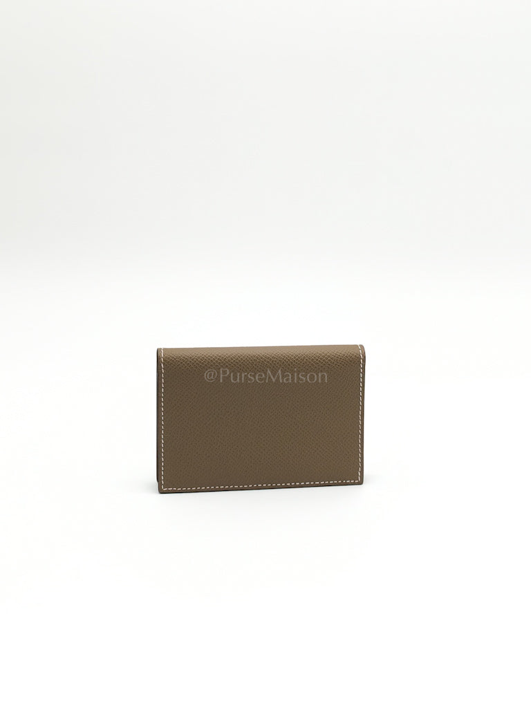 Euclide Card Holder in Etoupe Epsom Leather Stamp B (2023)