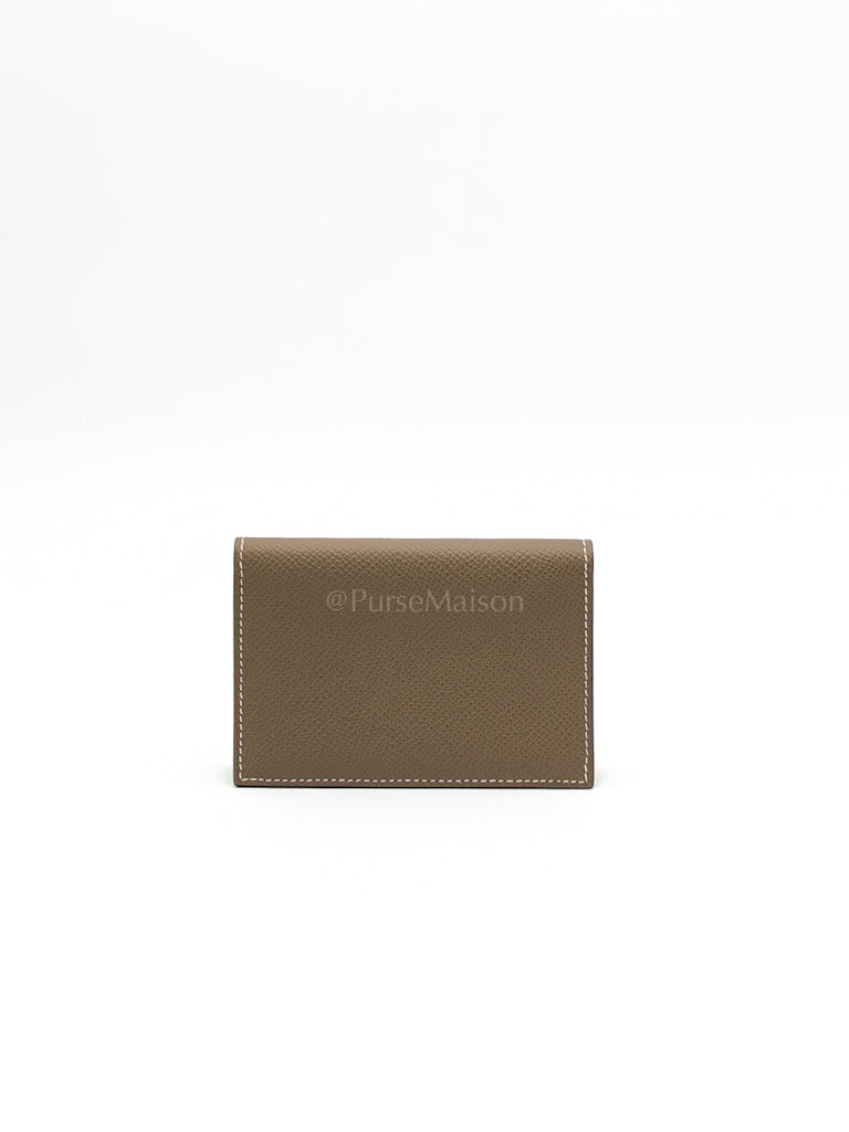 Euclide Card Holder in Etoupe Epsom Leather Stamp B (2023)