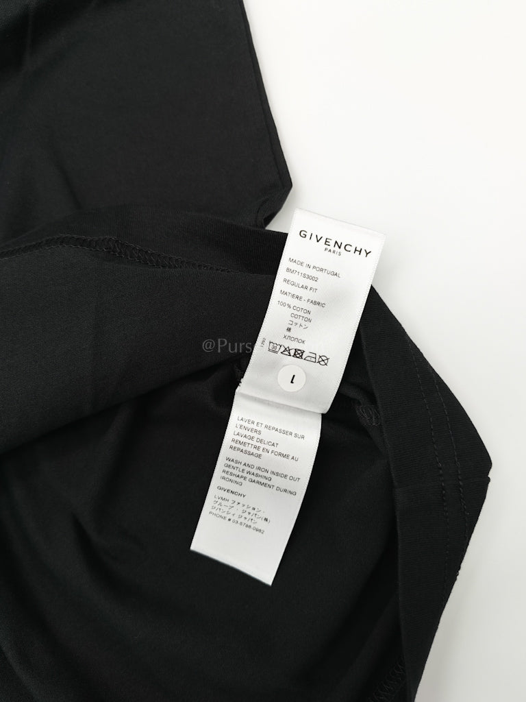 HQ Address Tape Cotton T-shirt in Black/Yellow Size Large