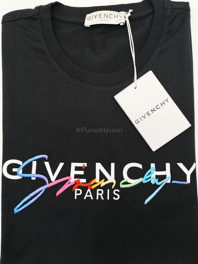 Givenchy Multicolor Paris T-shirt  Logo In Size Small