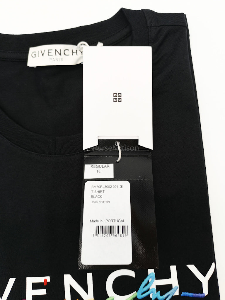 Givenchy Multicolor Paris T-shirt  Logo In Size Small