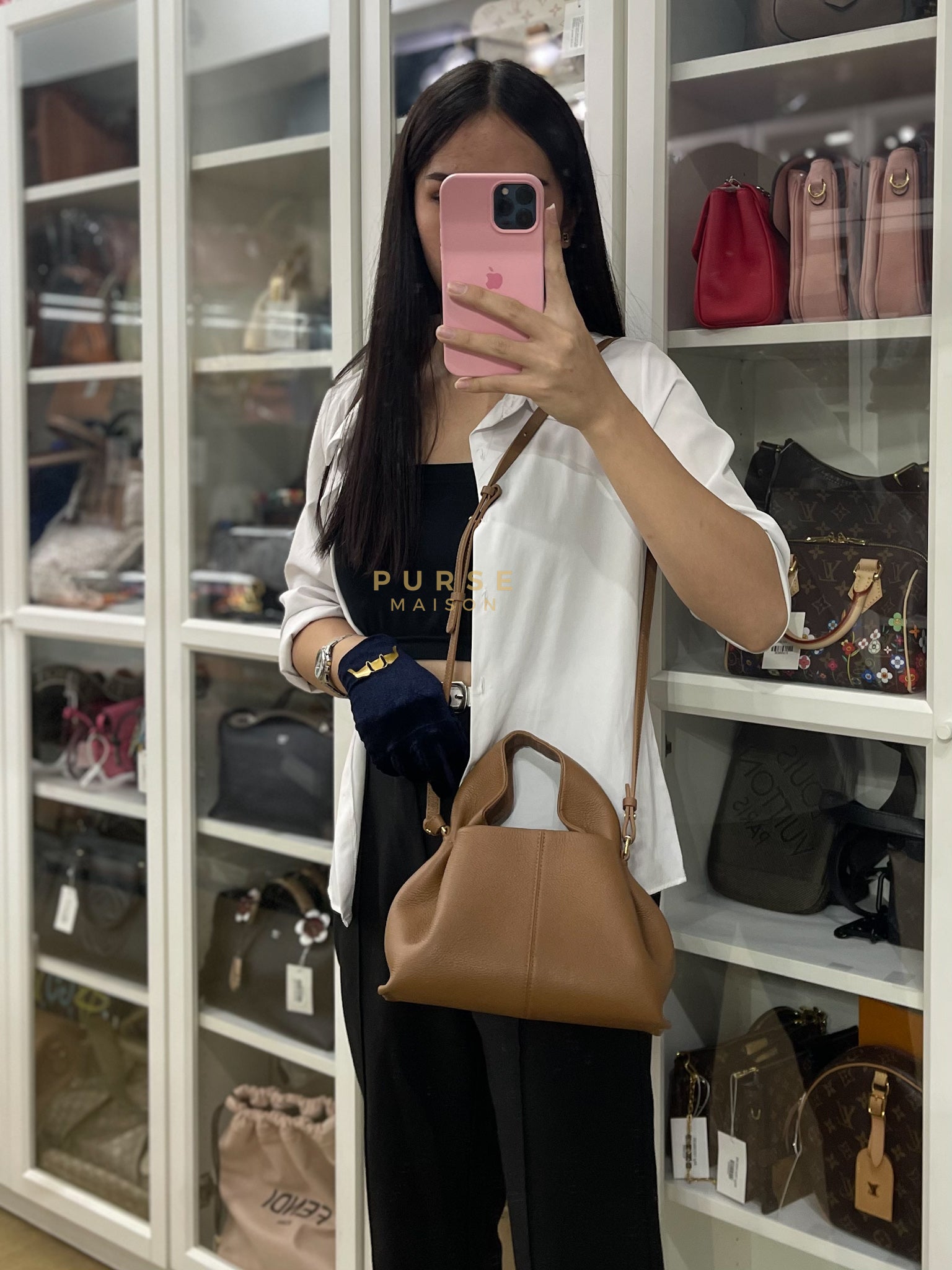 Numero Mini Neuf Camel Grain Calfskin Leather