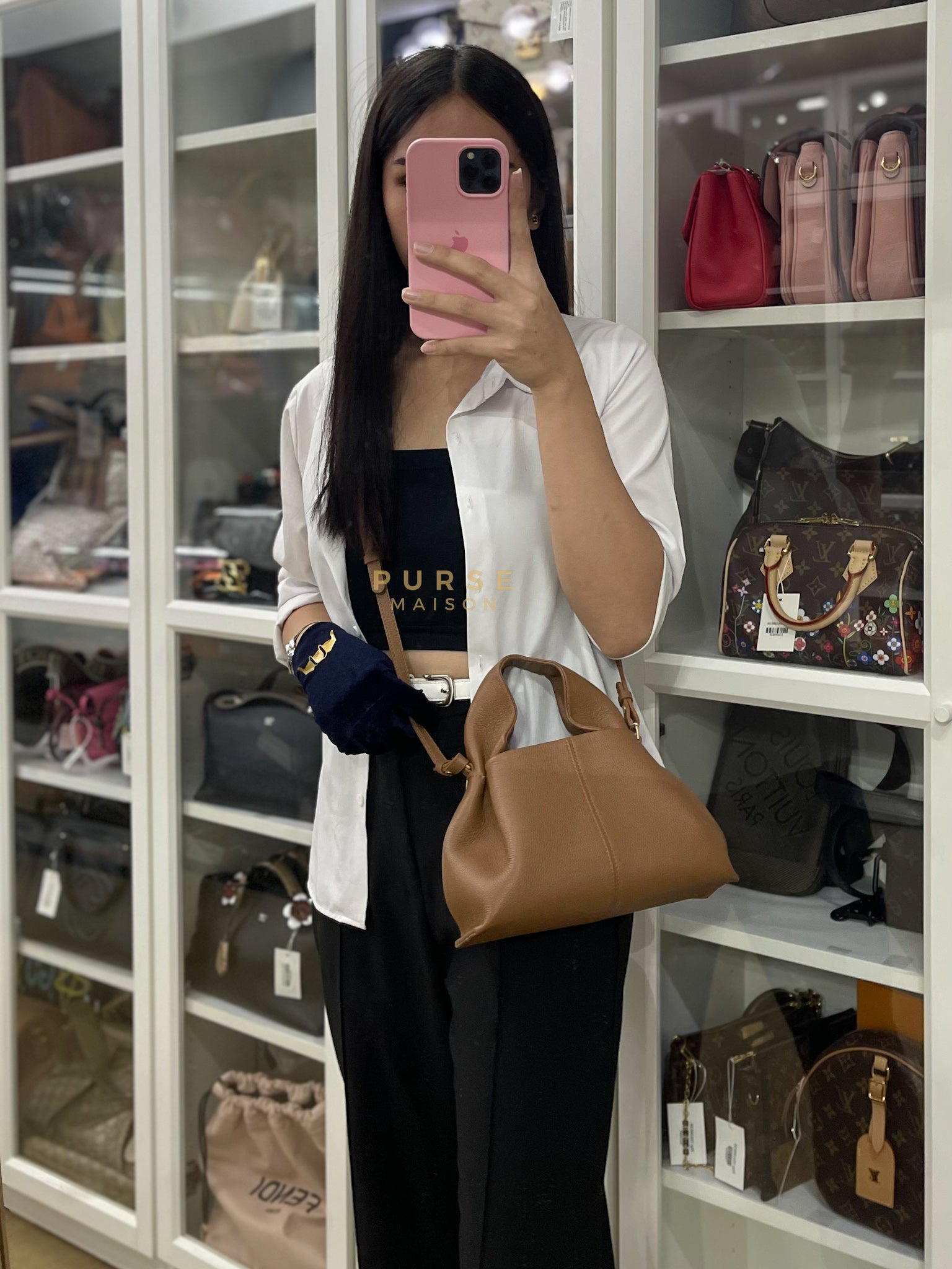 Numero Mini Neuf Camel Grain Calfskin Leather