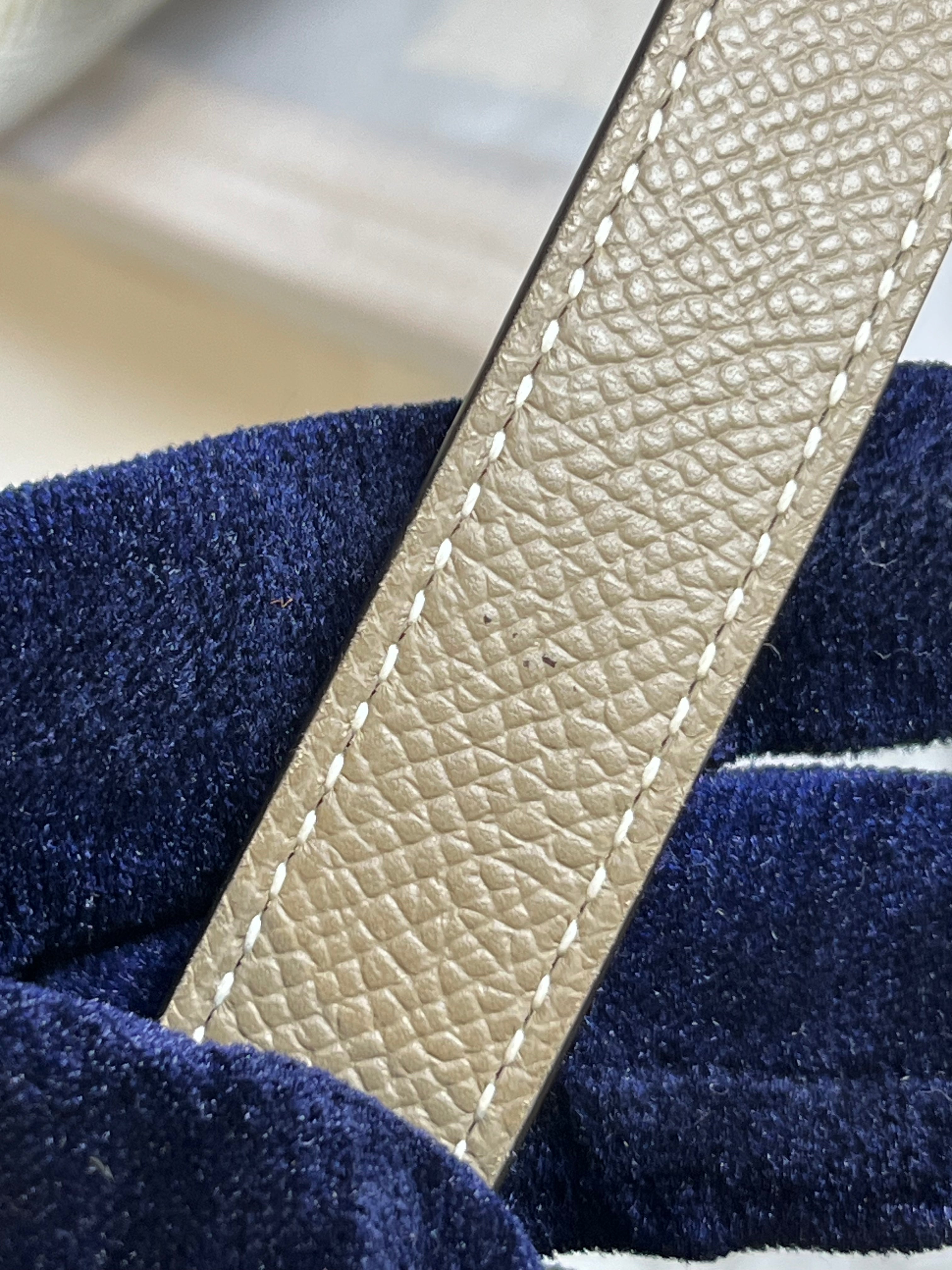 Kelly Belt Etoupe Epsom Leather in Rose Gold Hardware Stamp W(2024)