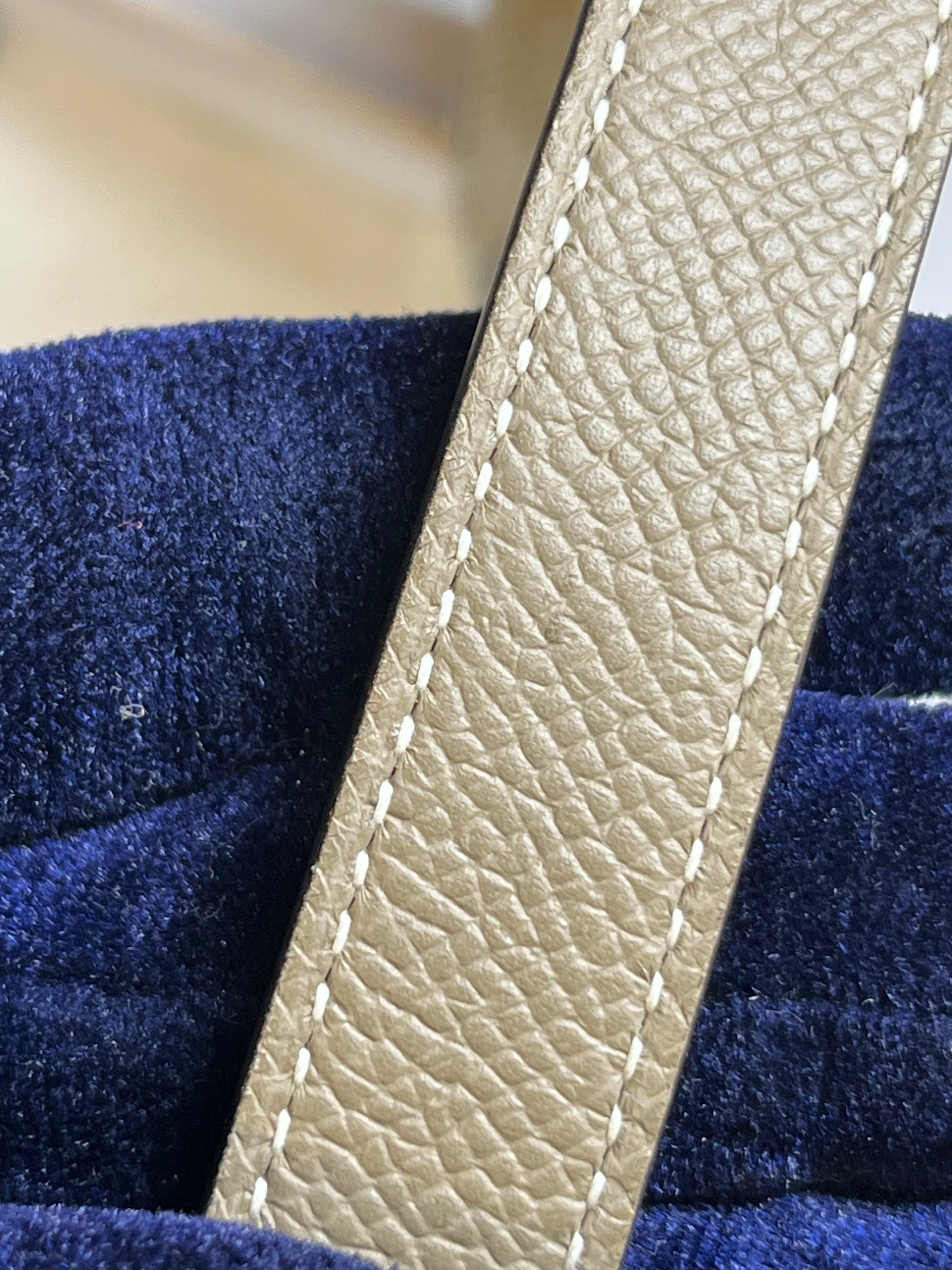 Kelly Belt Etoupe Epsom Leather in Rose Gold Hardware Stamp W(2024)