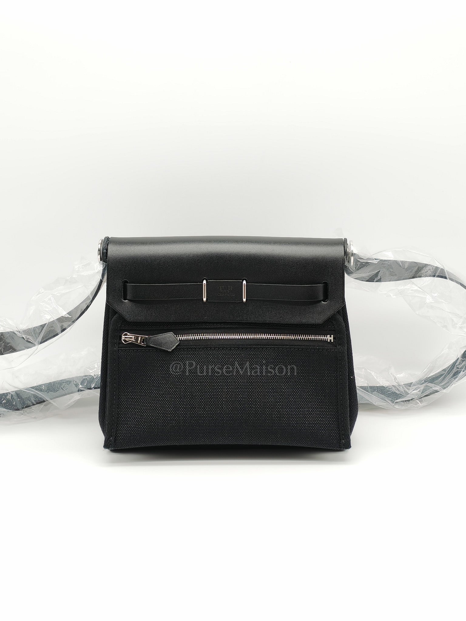 Mini Herbag Zip 20 in Black Military Toile Canvas & Palladium Hardware Stamp G(2026)