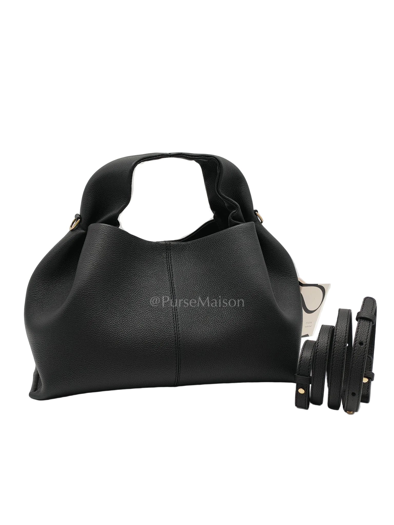Neuf in Black Graine Leather Shoulder Bag