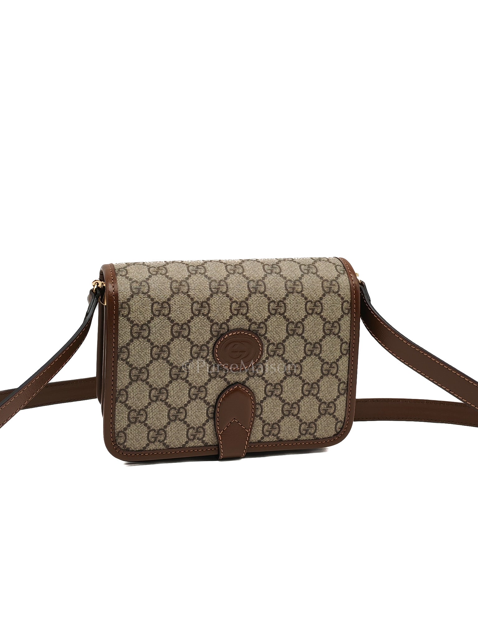 Supreme Monogram Canvas Azalea Calfskin Retro Crossbody Bag