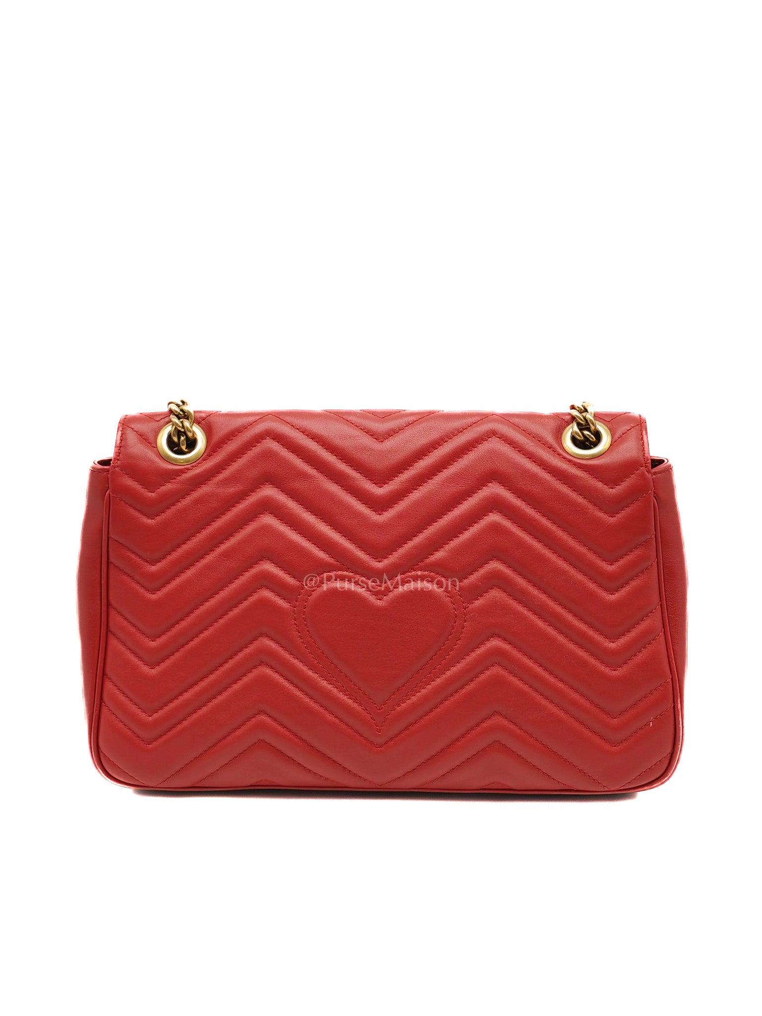 Marmont Medium in Hibiscus Red Calfskin Leather Shoulder Bag
