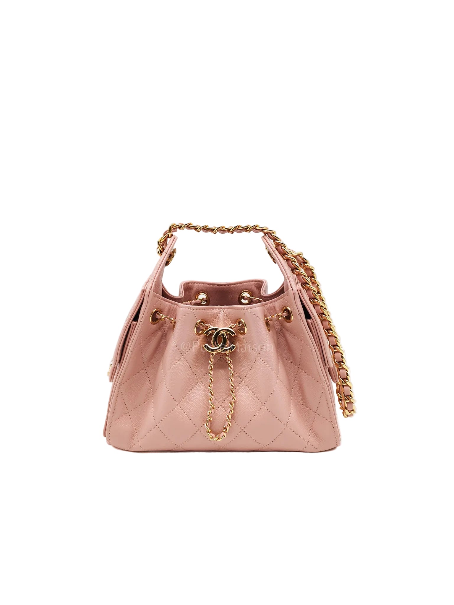 25 Mini in Pink Caviar Leather and Shiny Rosegold Hardware Microchip