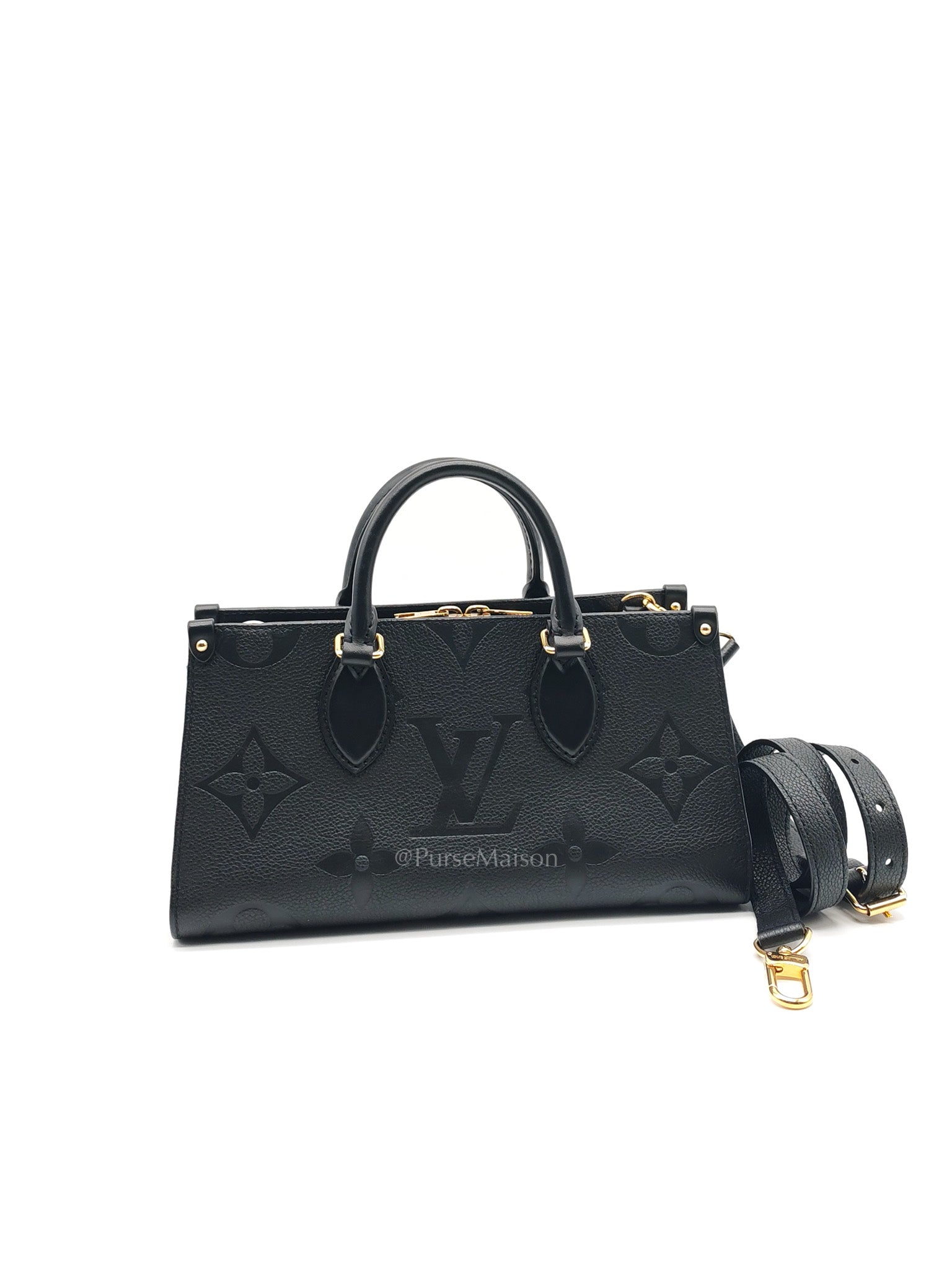 OnTheGo (OTG) East West in Black Empreinte Leather Two-Way Bag (Microchip)