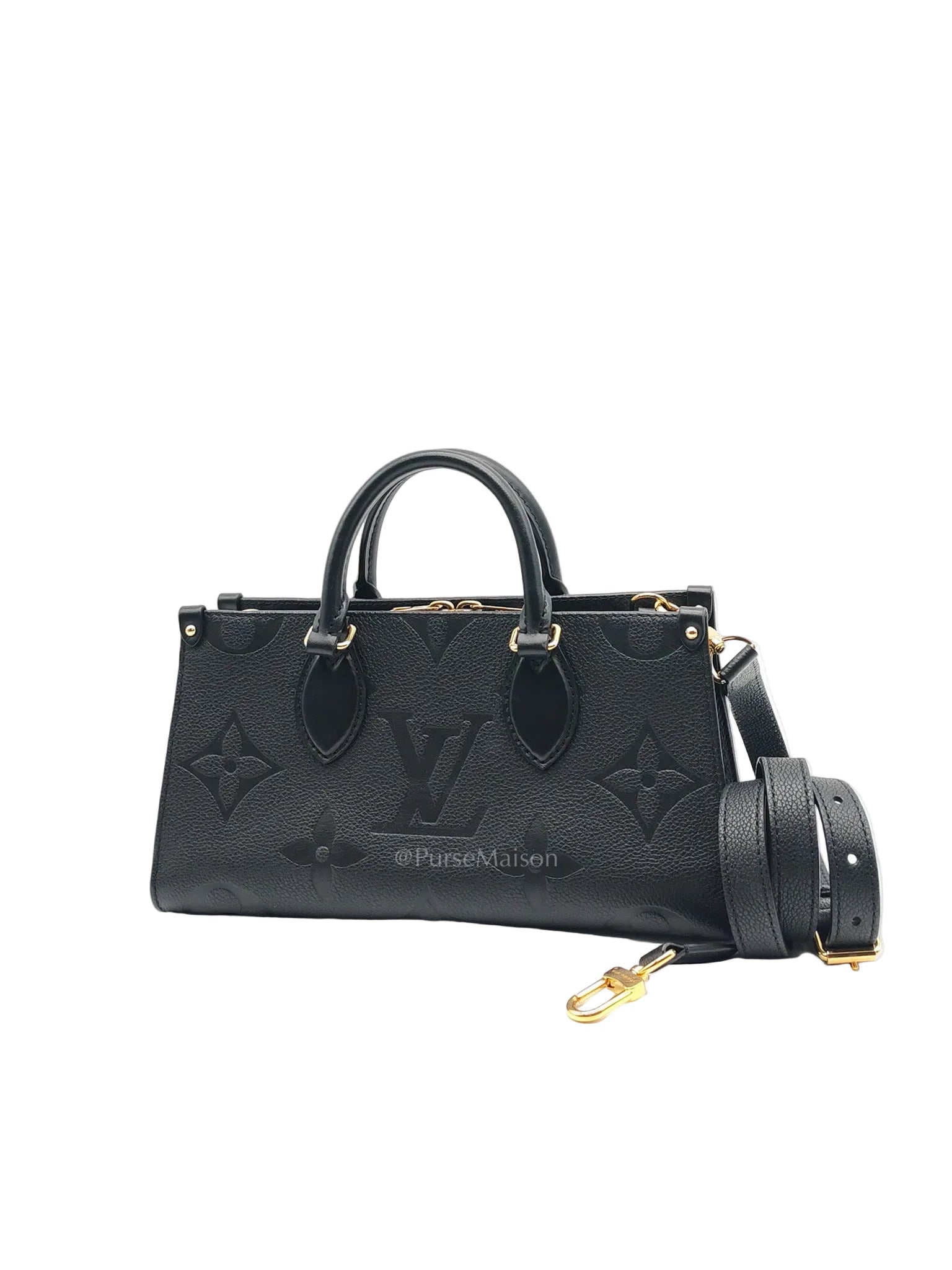 OnTheGo (OTG) East West in Black Empreinte Leather Two-Way Bag (Microchip)
