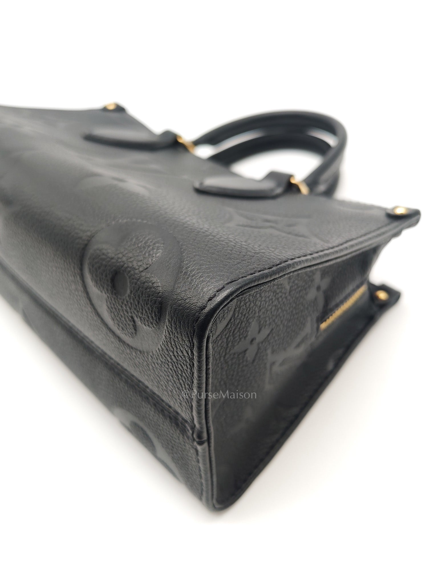 OnTheGo (OTG) East West in Black Empreinte Leather Two-Way Bag (Microchip)